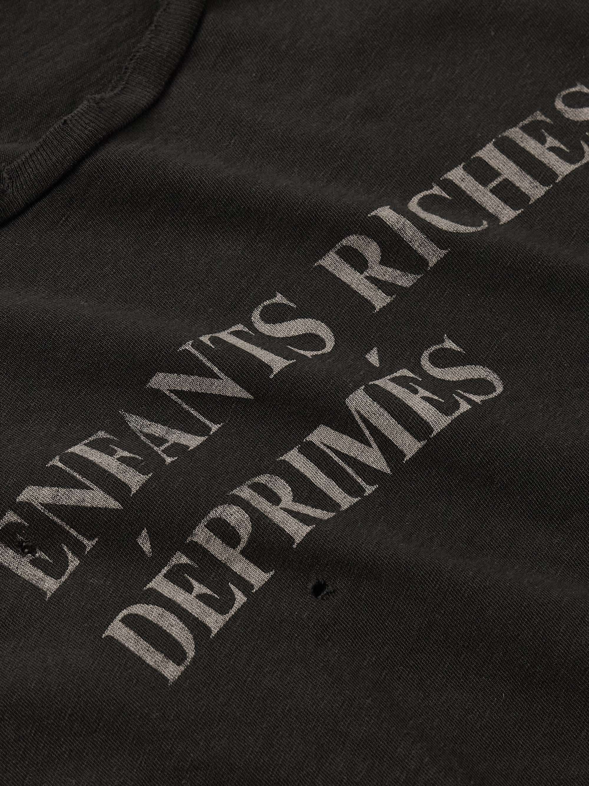 Cropped Distressed Logo-Print Cotton-Jersey T-Shirt view