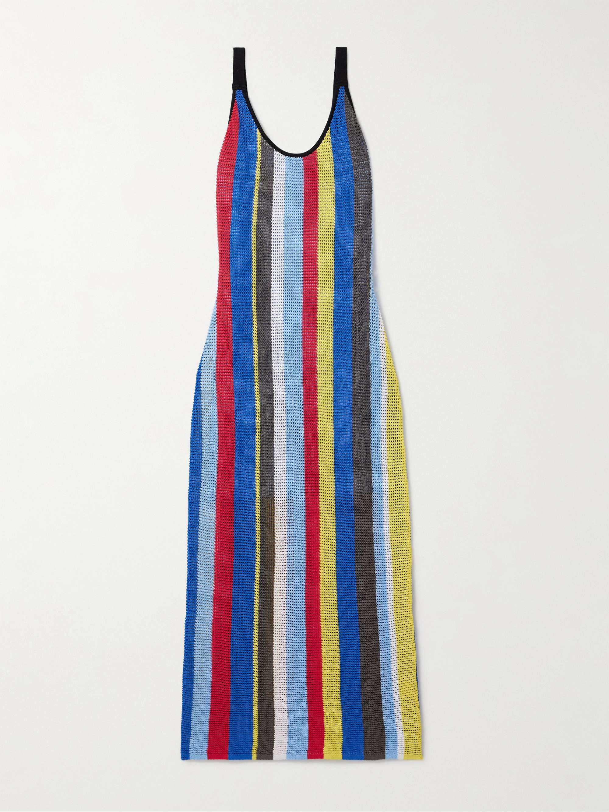 Jessica striped crocheted cotton midi dress view
