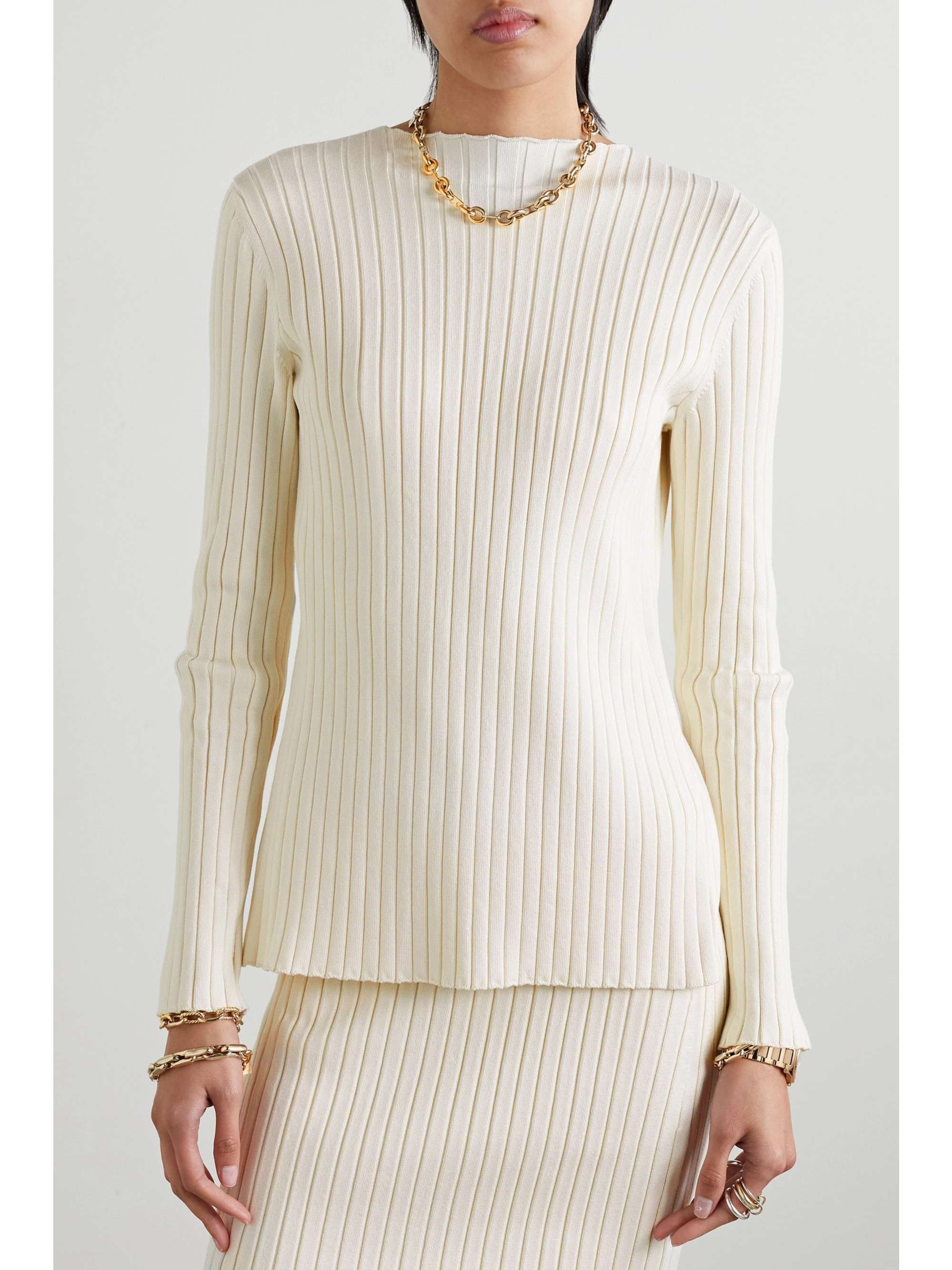 Ash open-back ribbed silk sweater view