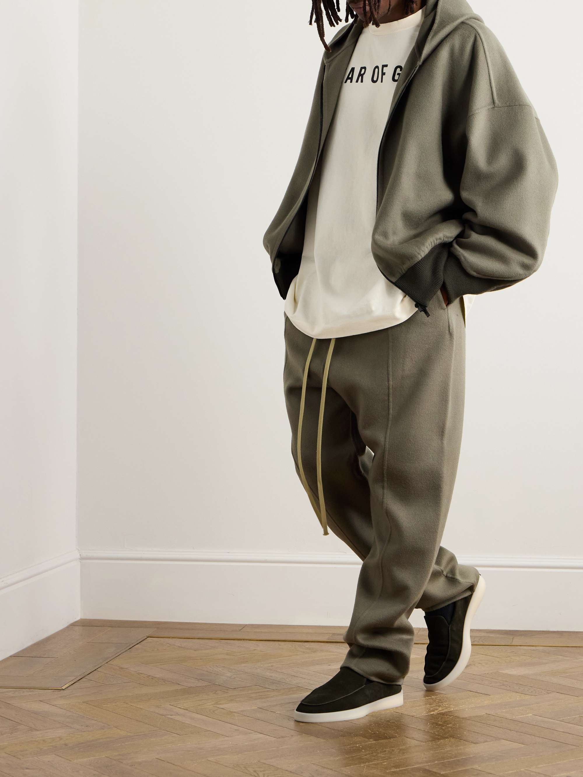 Logo-Appliquéd Wool and Cashmere-Blend Hooded Bomber Jacket view