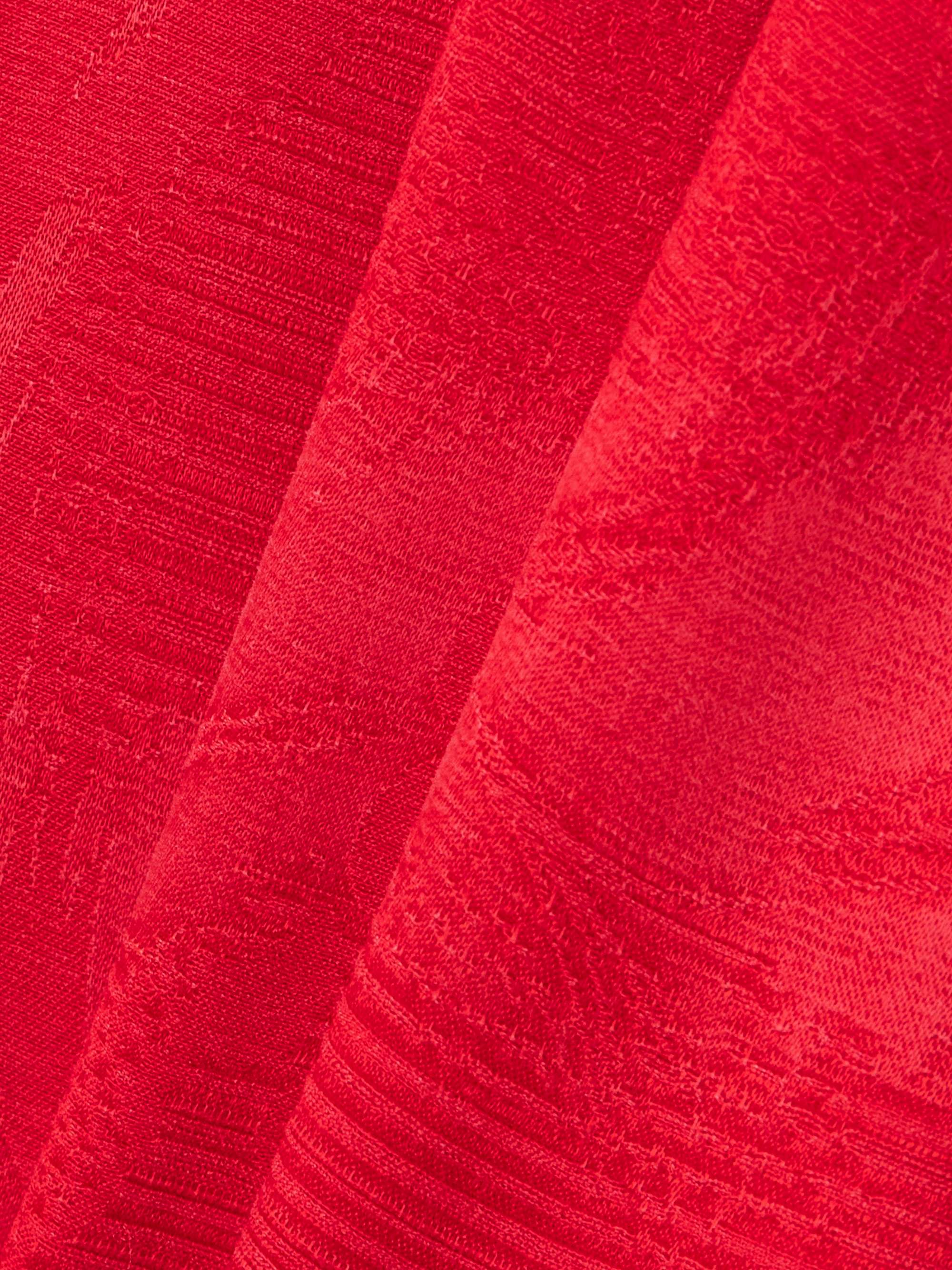 Andreas one-shoulder gathered jacquard gown view