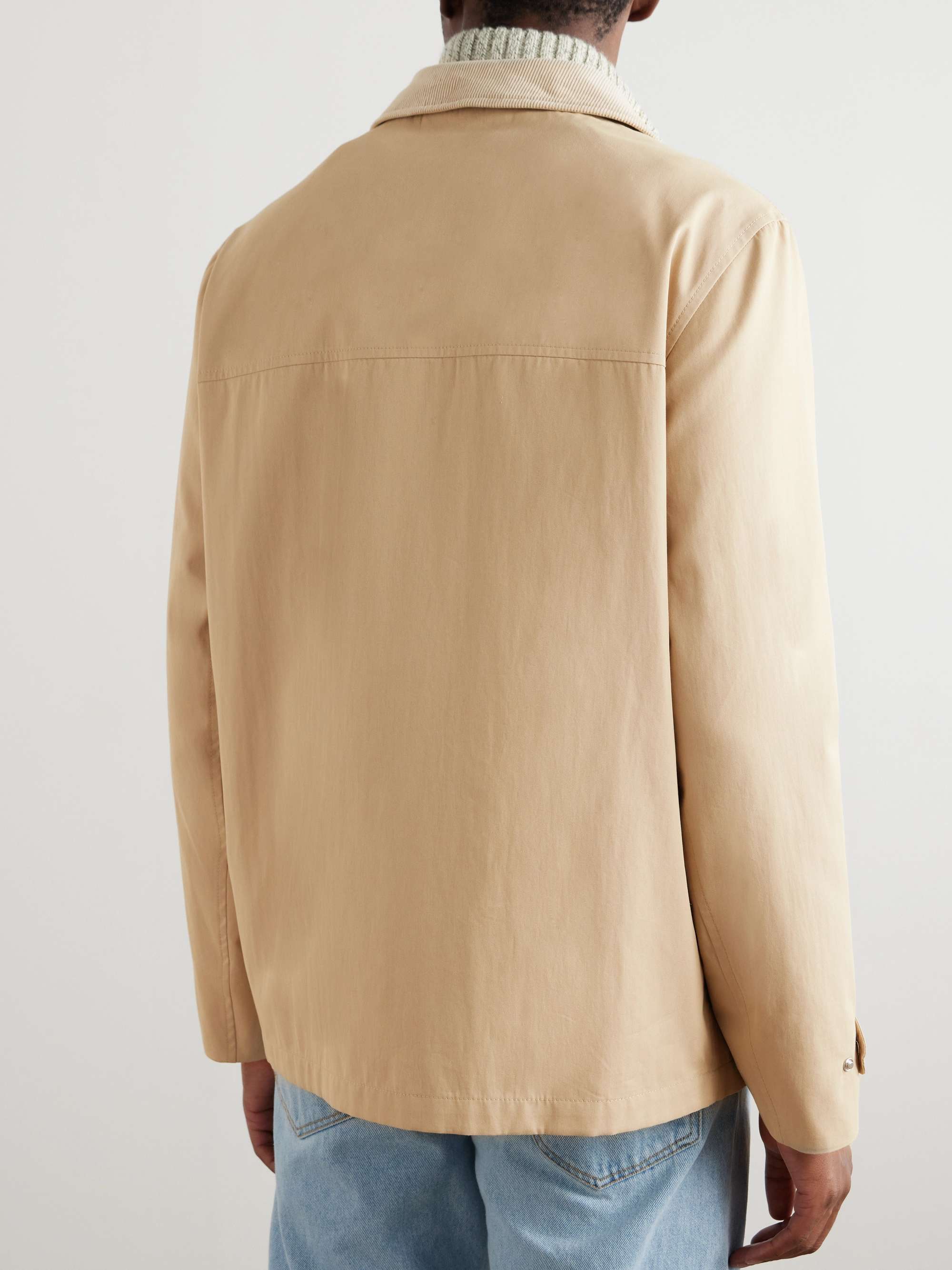 Corduroy-Trimmed Cotton-Blend Gabardine Field Jacket view