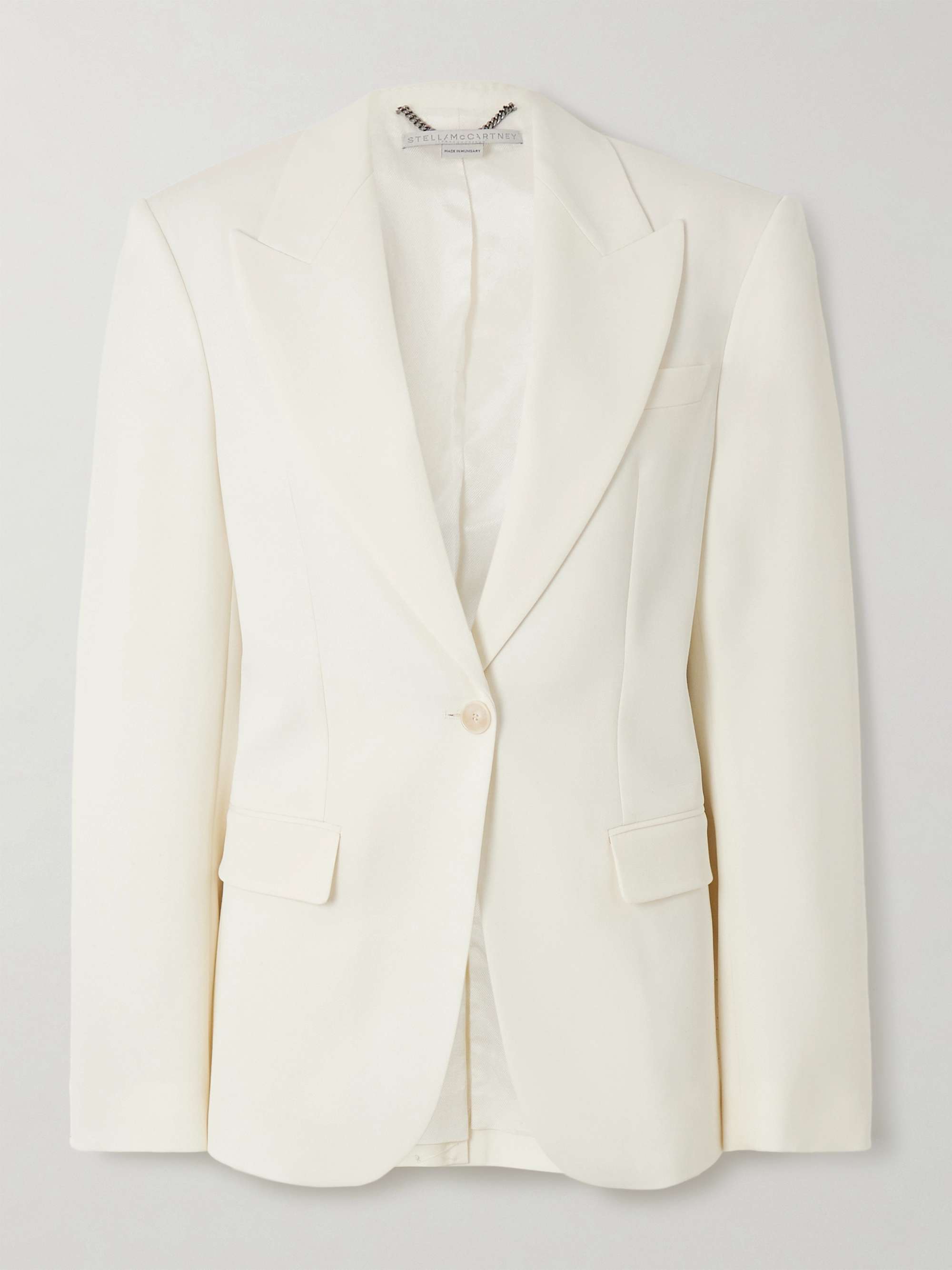 Wool-blend twill blazer view
