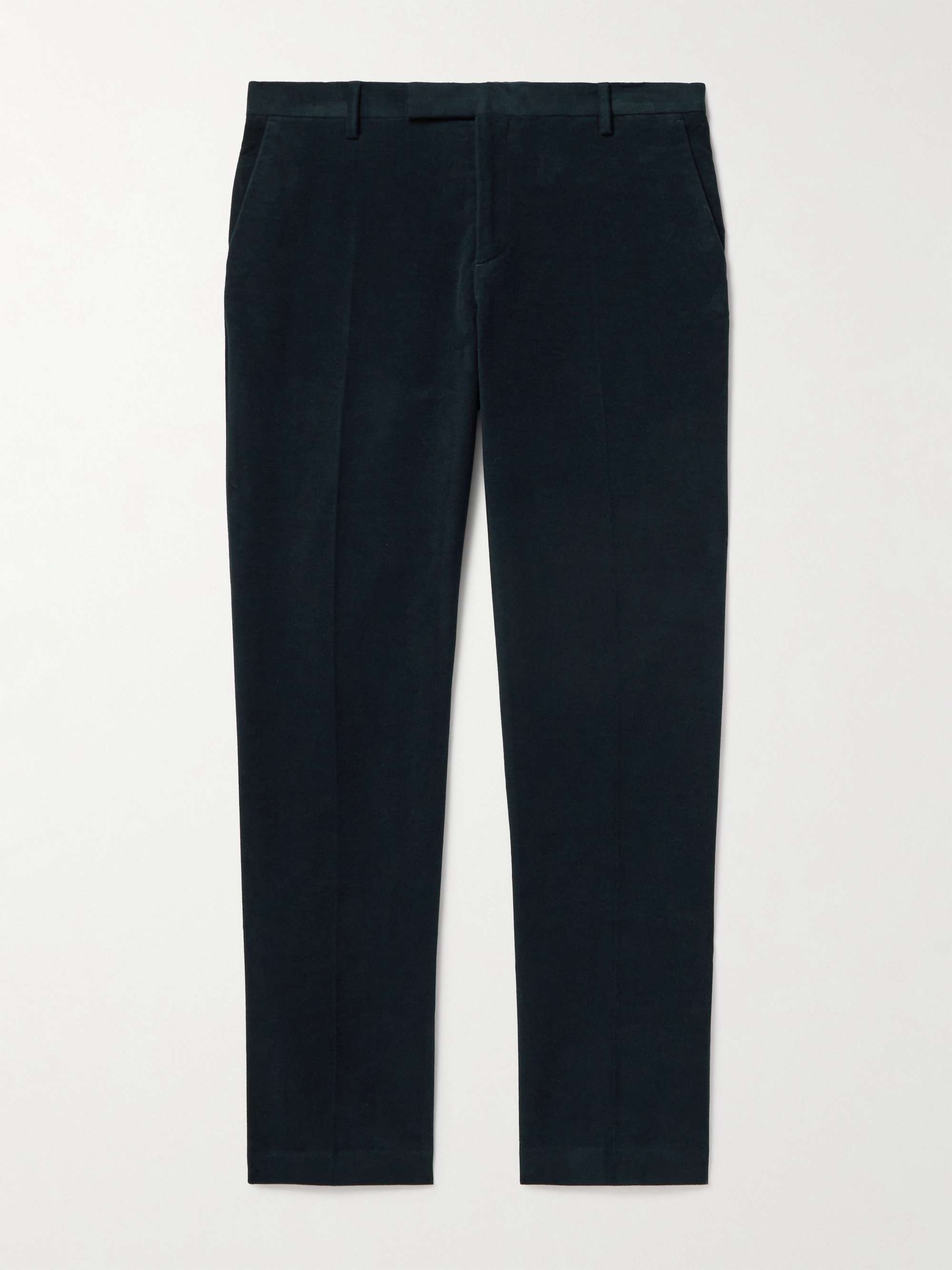 Straight-Leg Cotton-Blend Moleskin Trousers view