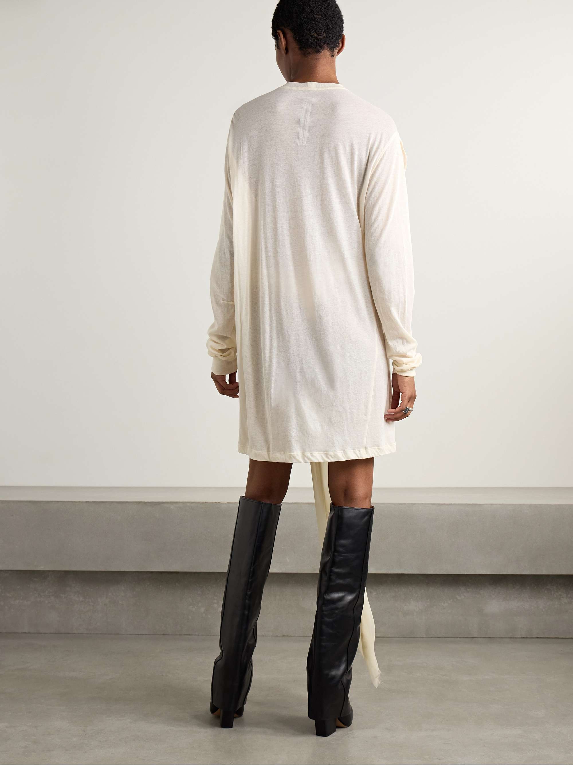 Drain T paneled cotton-jersey and crepe de chine top view