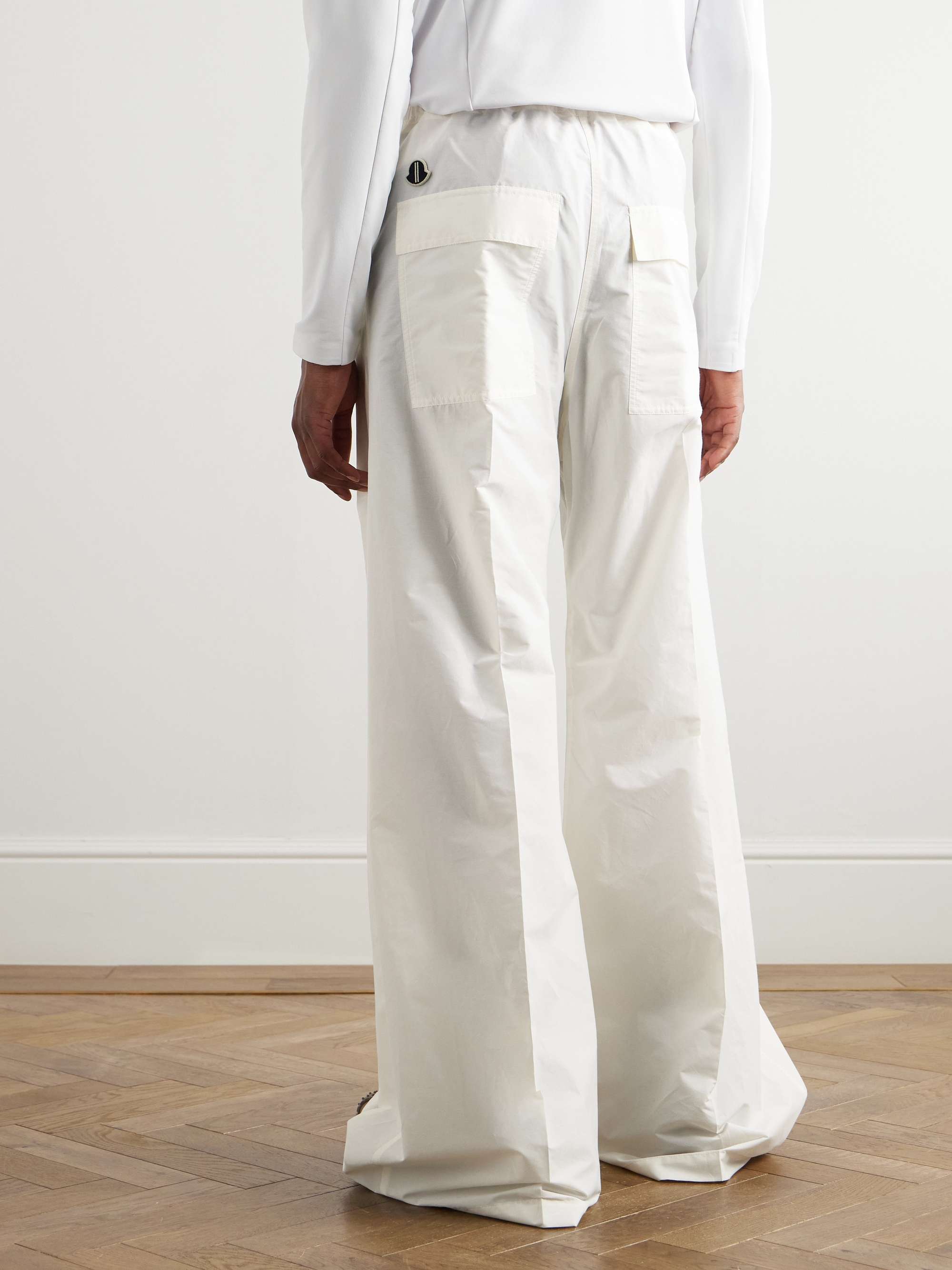 + Moncler Bela Wide-Leg Cotton and Nylon-Blend Drawstring Trousers view