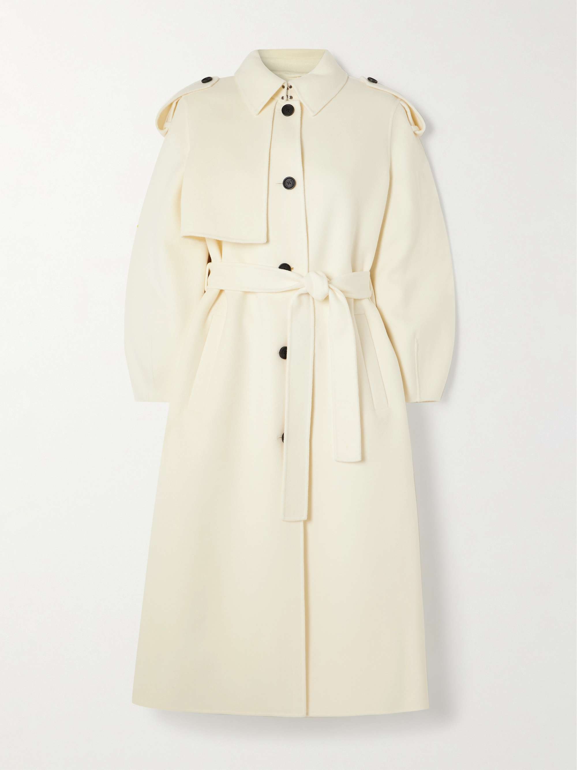 Ceyla belted wool-felt trench coat view