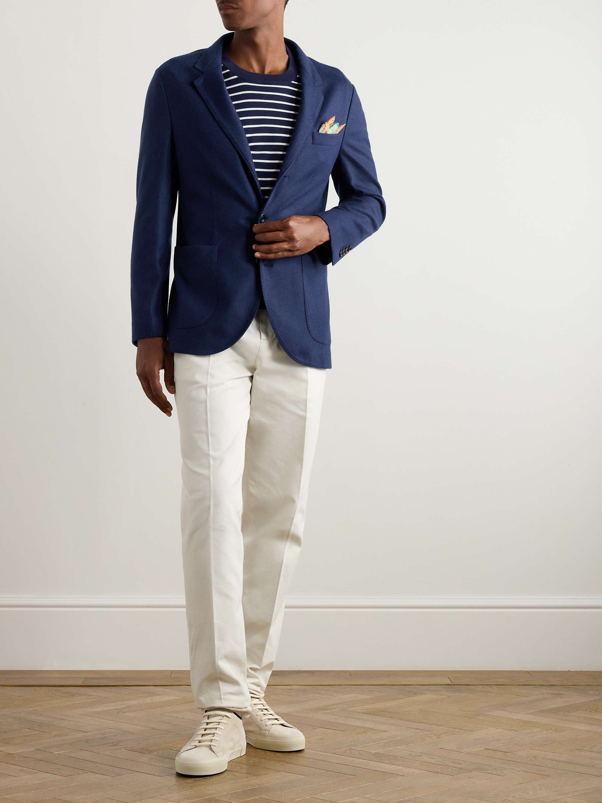 Unstructured Mélange Cashmere-Jersey Blazer view
