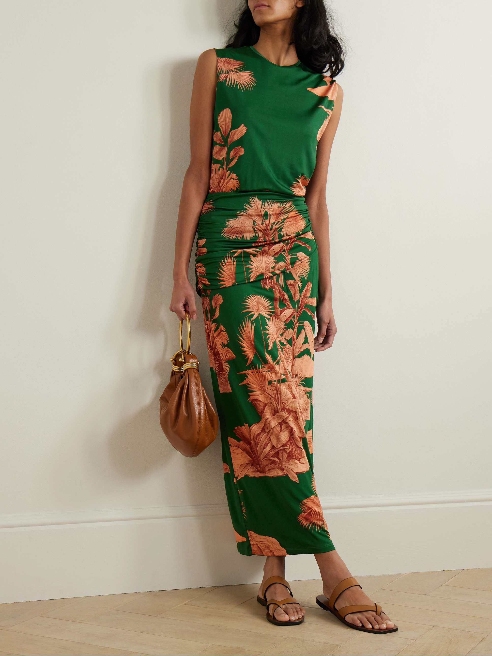 Finding The Way ruched floral-print jersey midi dress view