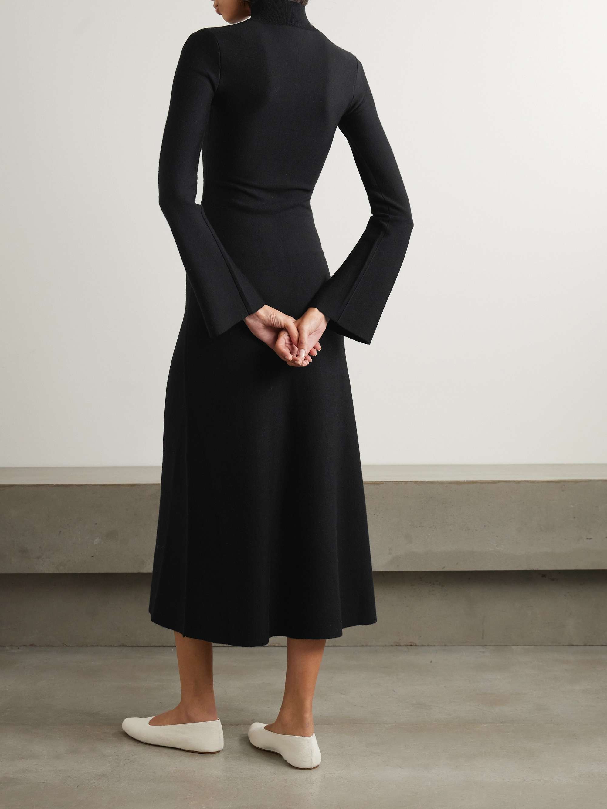 Erebus wool, cashmere and silk-blend turtleneck midi dress view