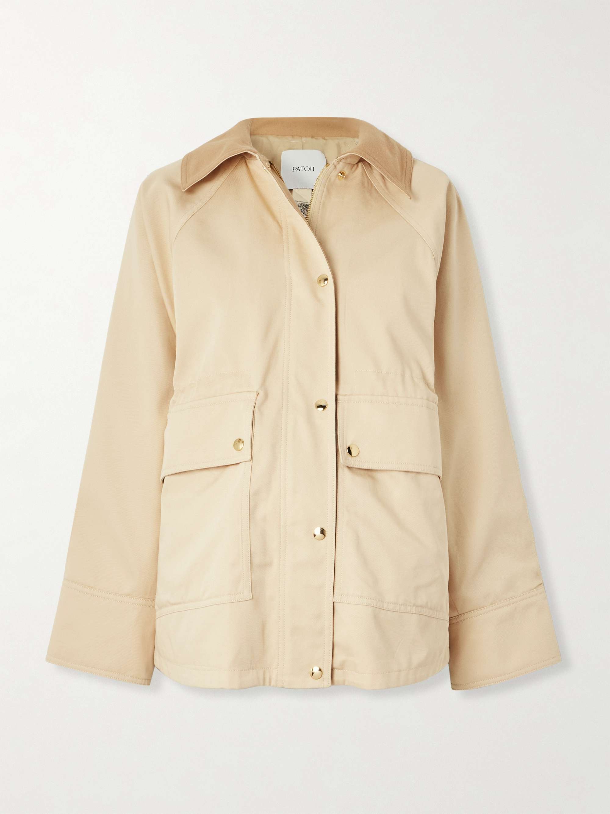 Wool-blend trimmed cotton-twill jacket view