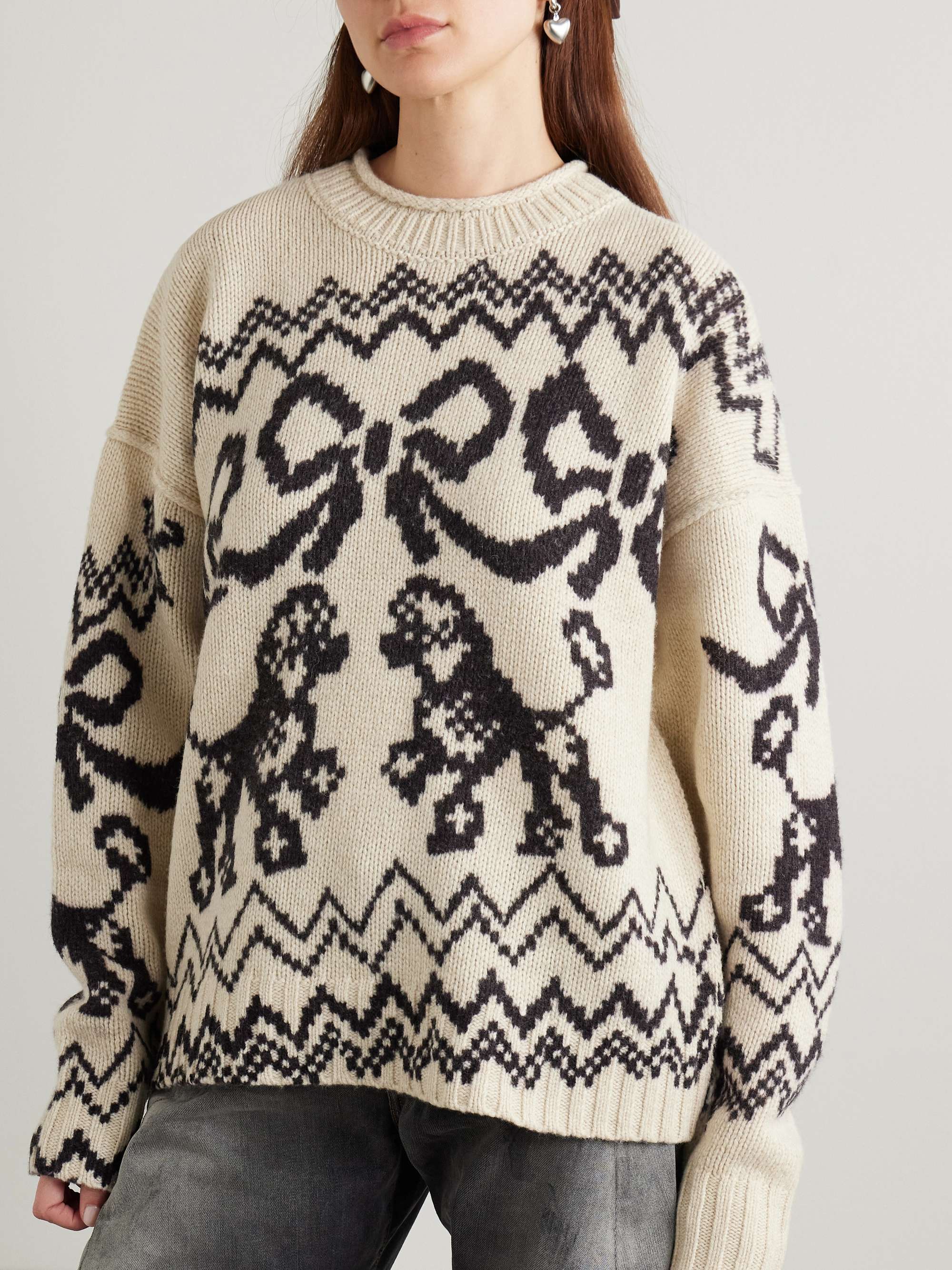 Wool-blend jacquard sweater view