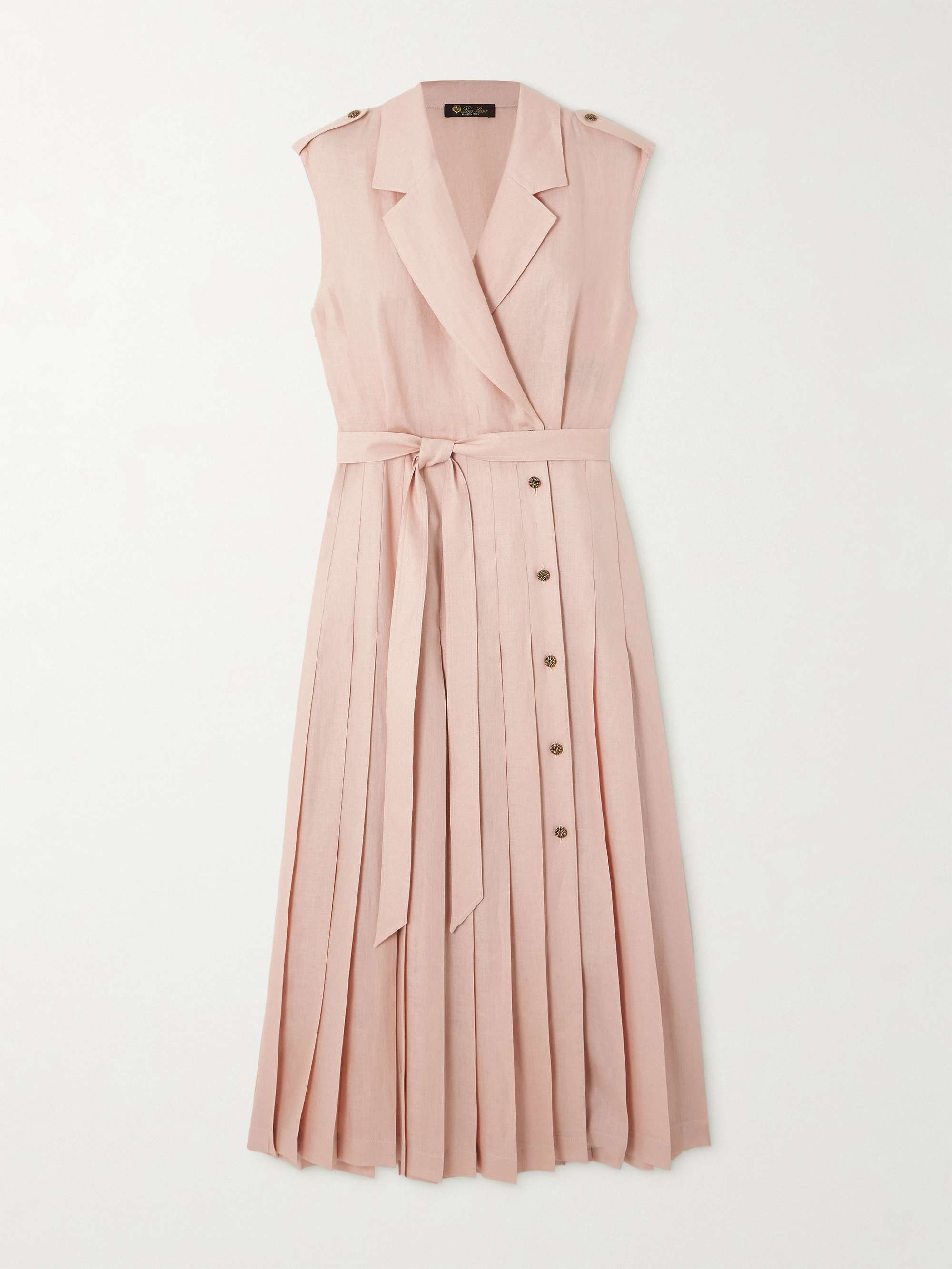 Bryce belted pleated linen midi wrap dress view