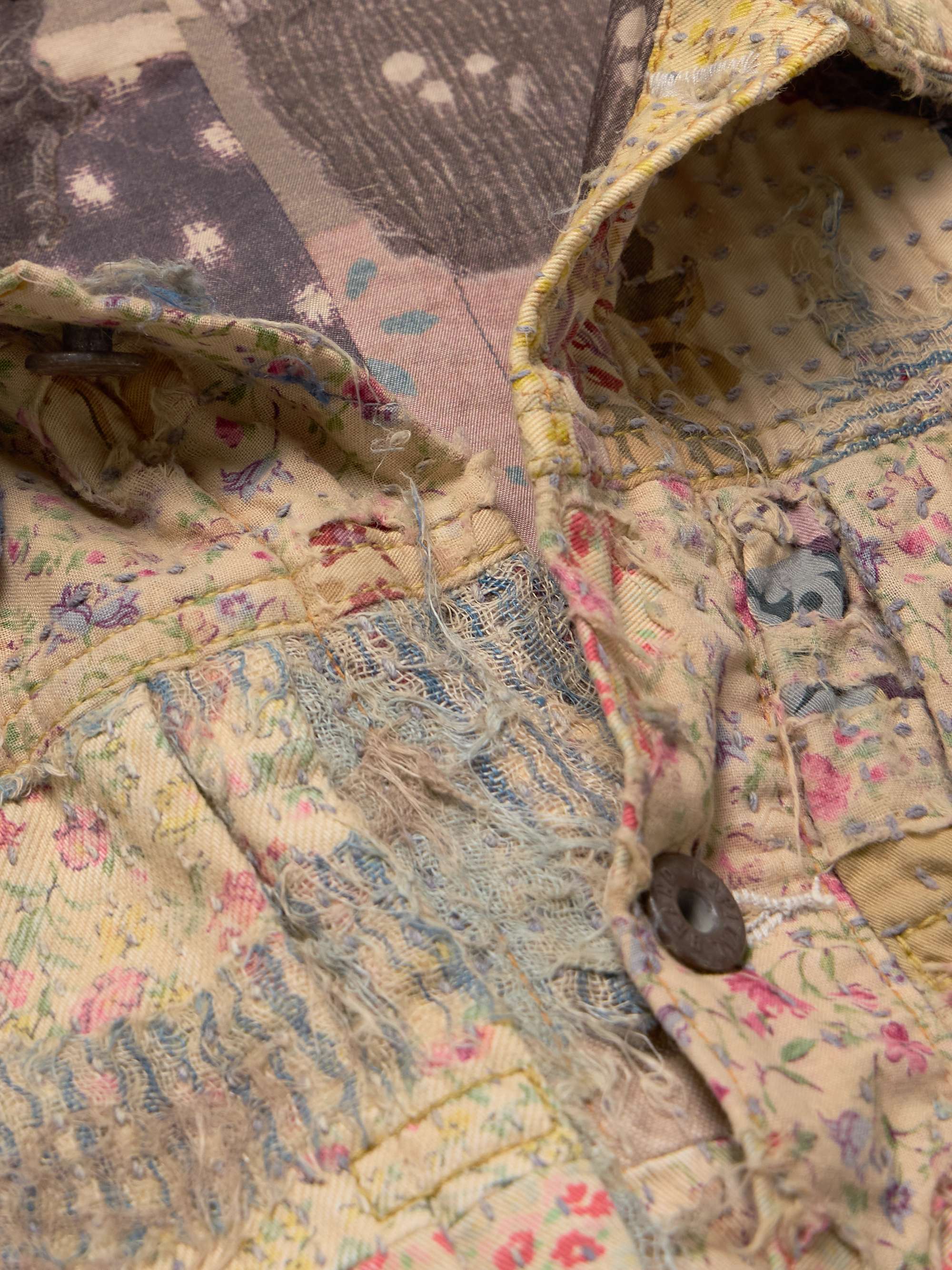Boro Distressed Patchwork Cotton and Linen-Blend Jacket view