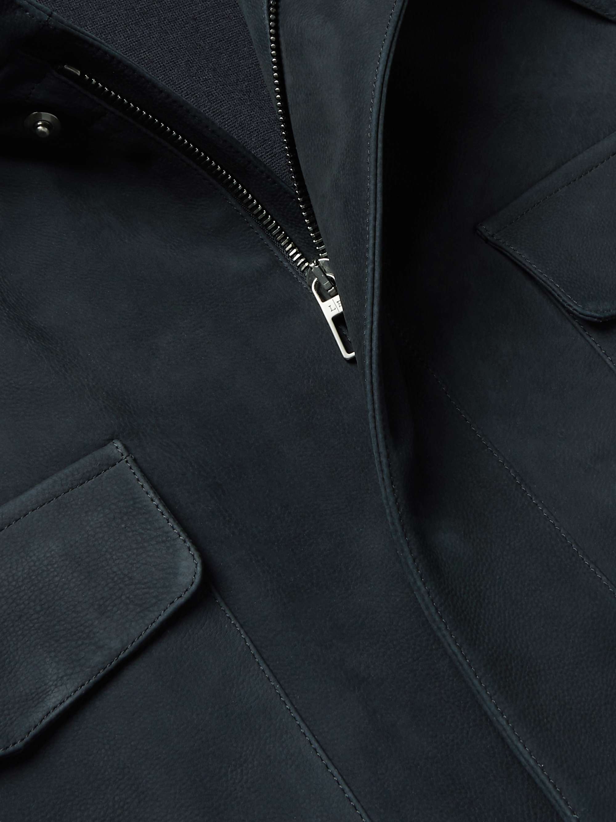 Traveller Biker Cashmere-Lined Nubuck Jacket view