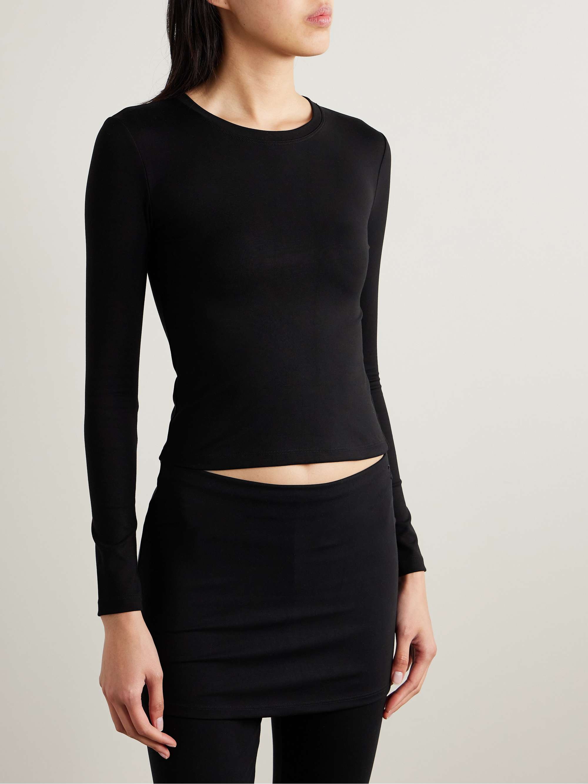 Heather stretch-TENCEL™ Lyocell jersey T-shirt view