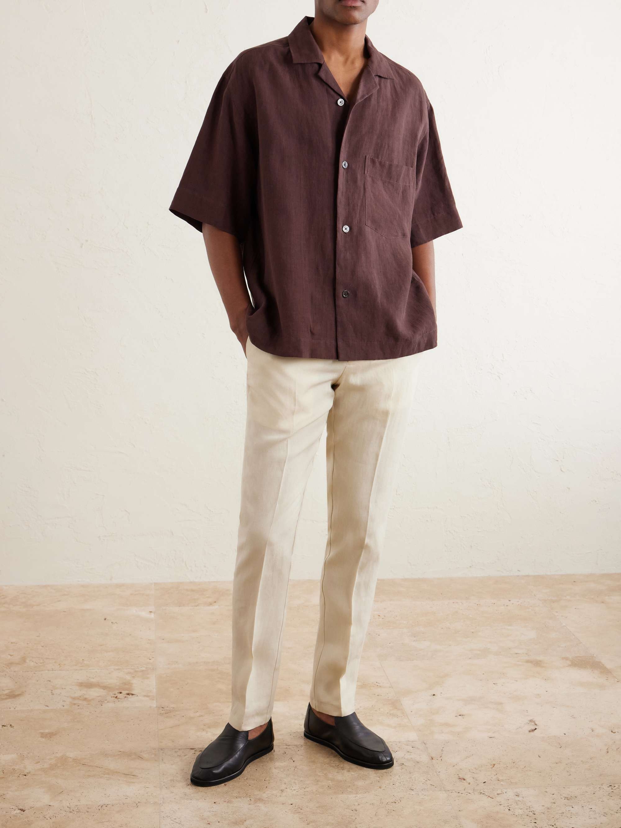 Griffon Tapered Linen Trousers view