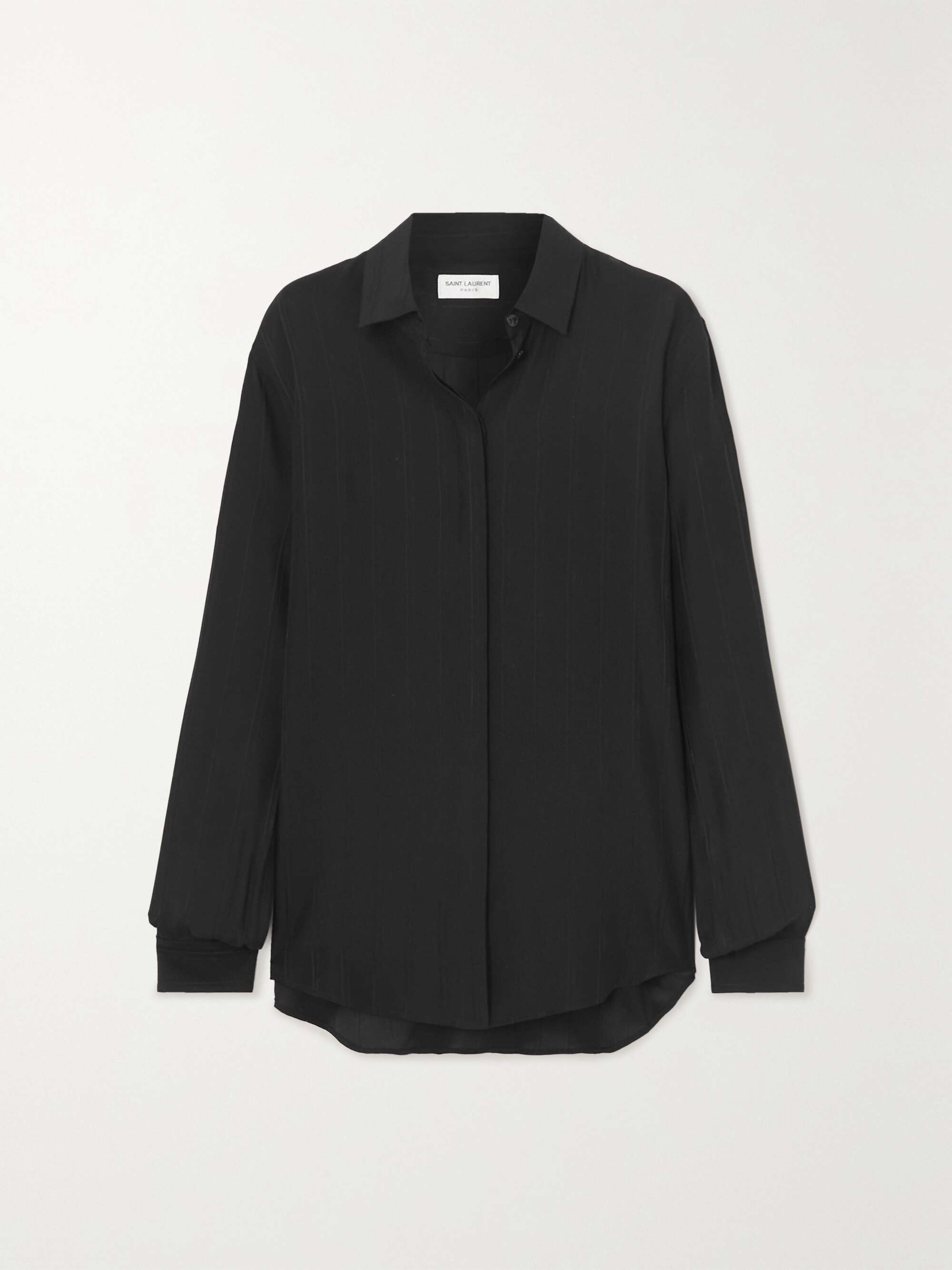 Striped silk-georgette shirt view