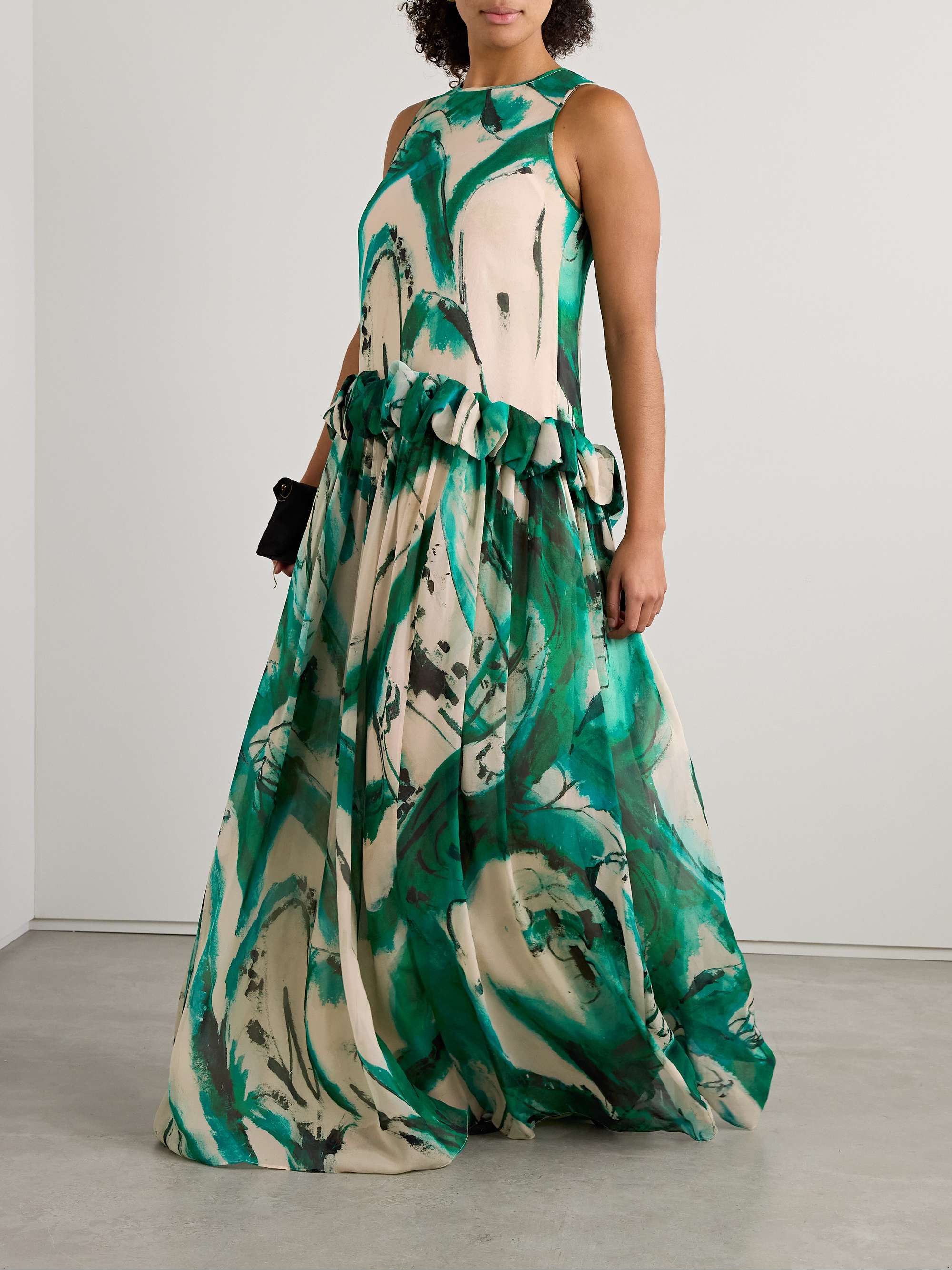 + Lee Krasner Helen ruffled printed silk-georgette gown view