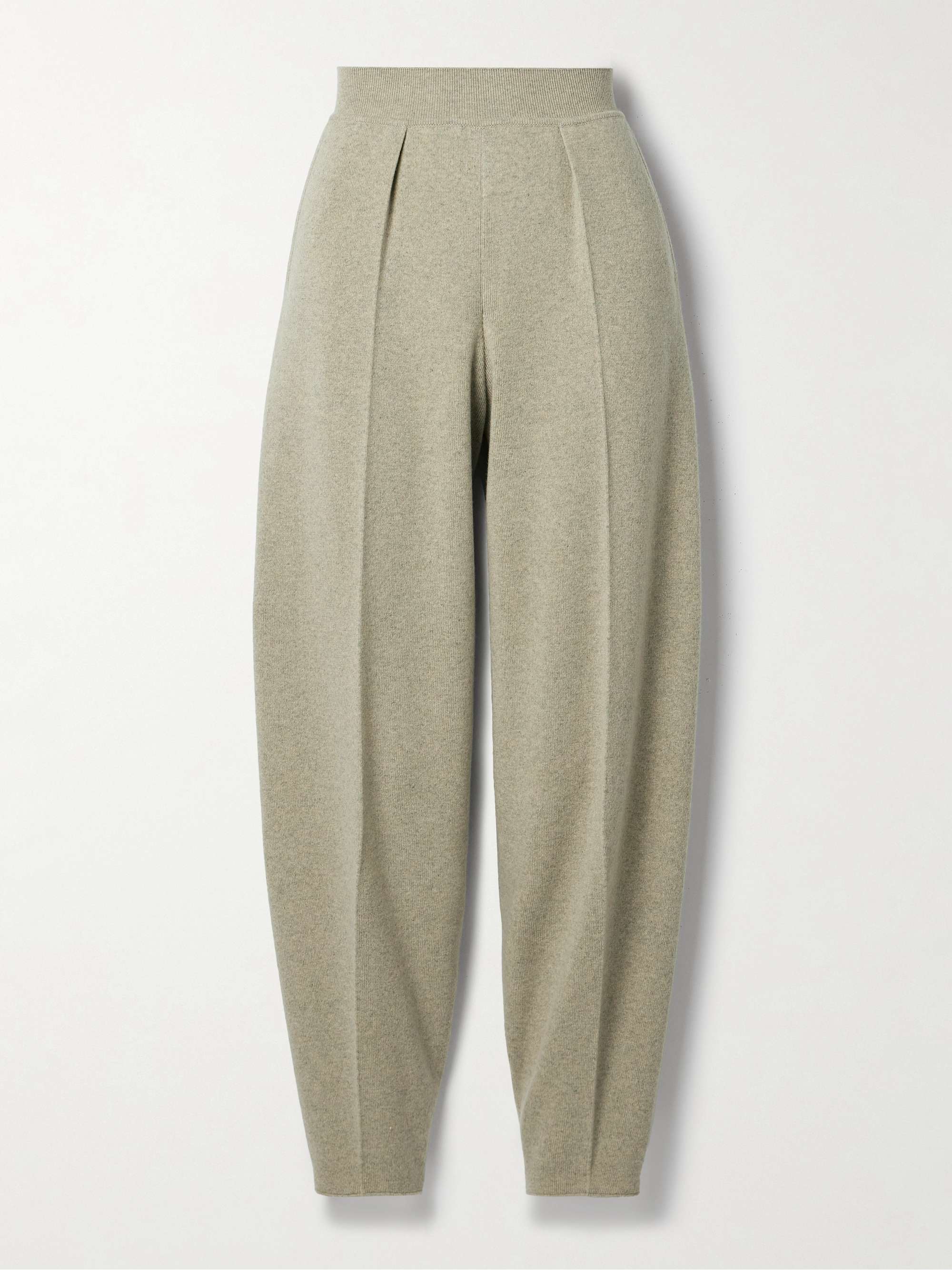 Pleated tapered cashmere pants view