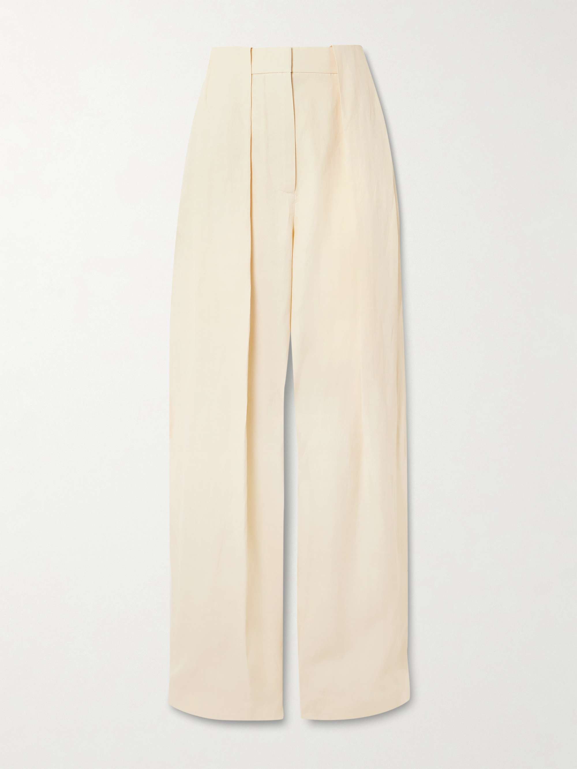 Balloon pleated poplin wide-leg pants view