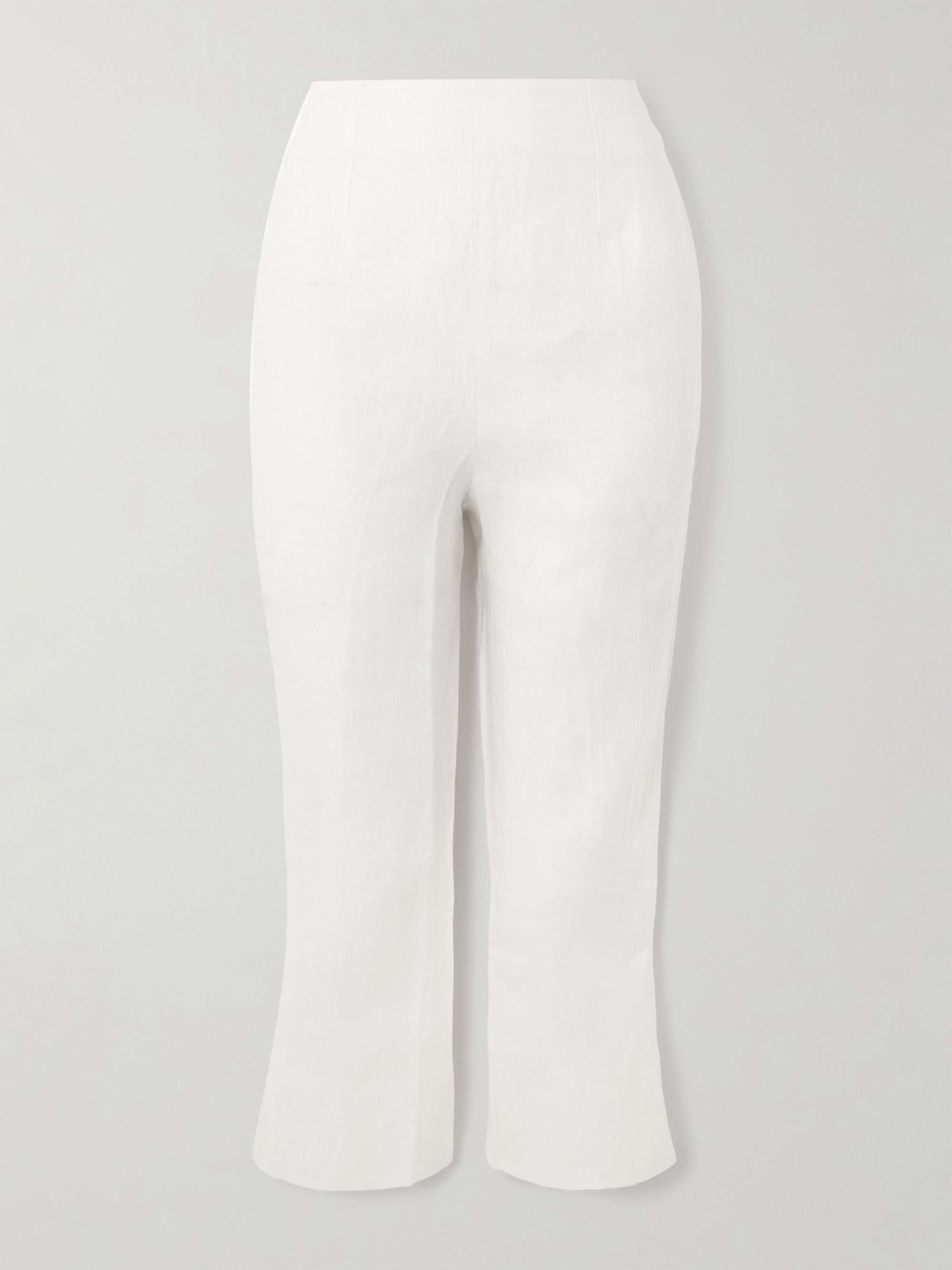 Capri cropped linen slim-fit pants view