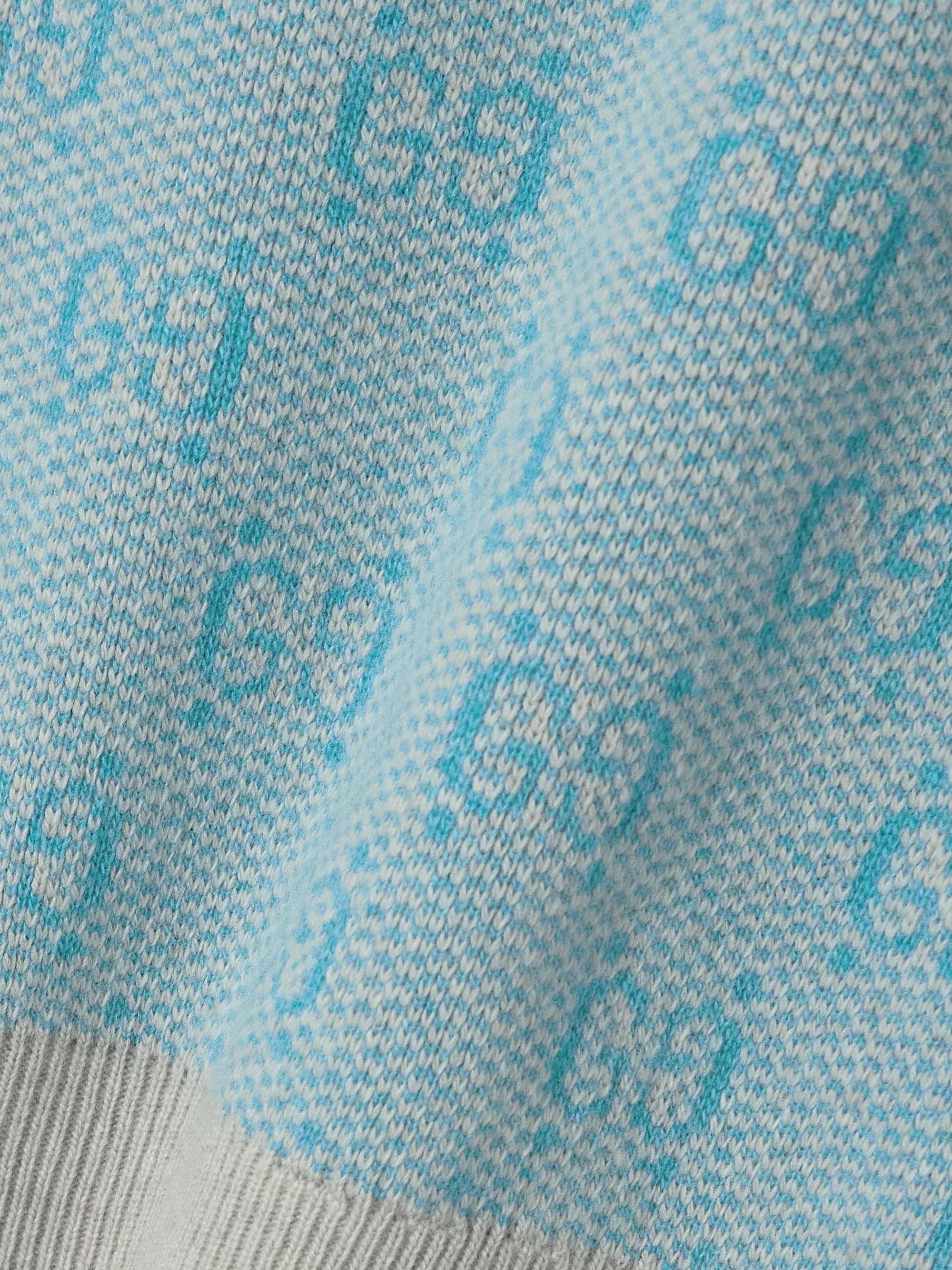 Cropped wool-jacquard polo top view