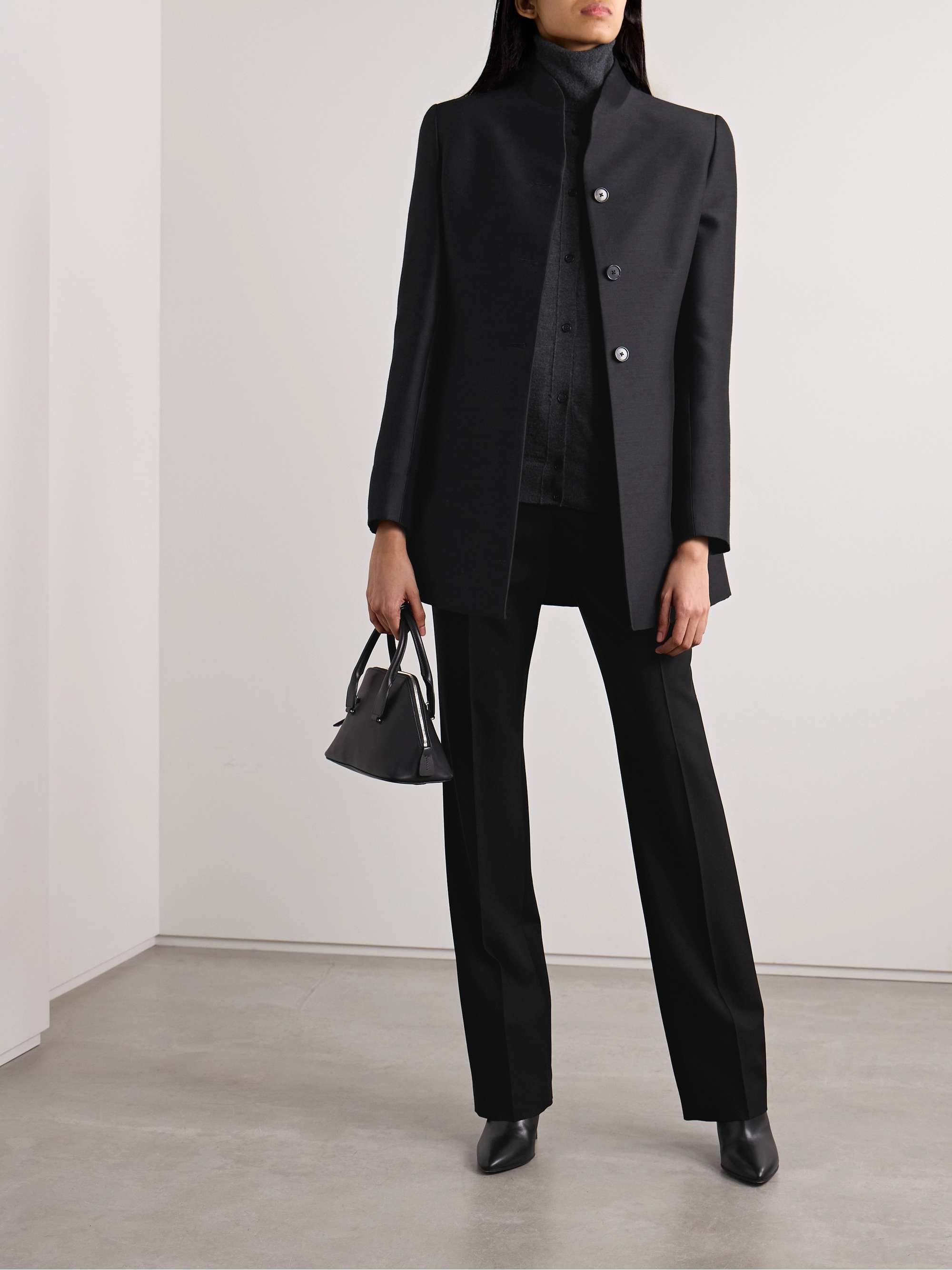 Jesse wool and silk-blend straight-leg pants view