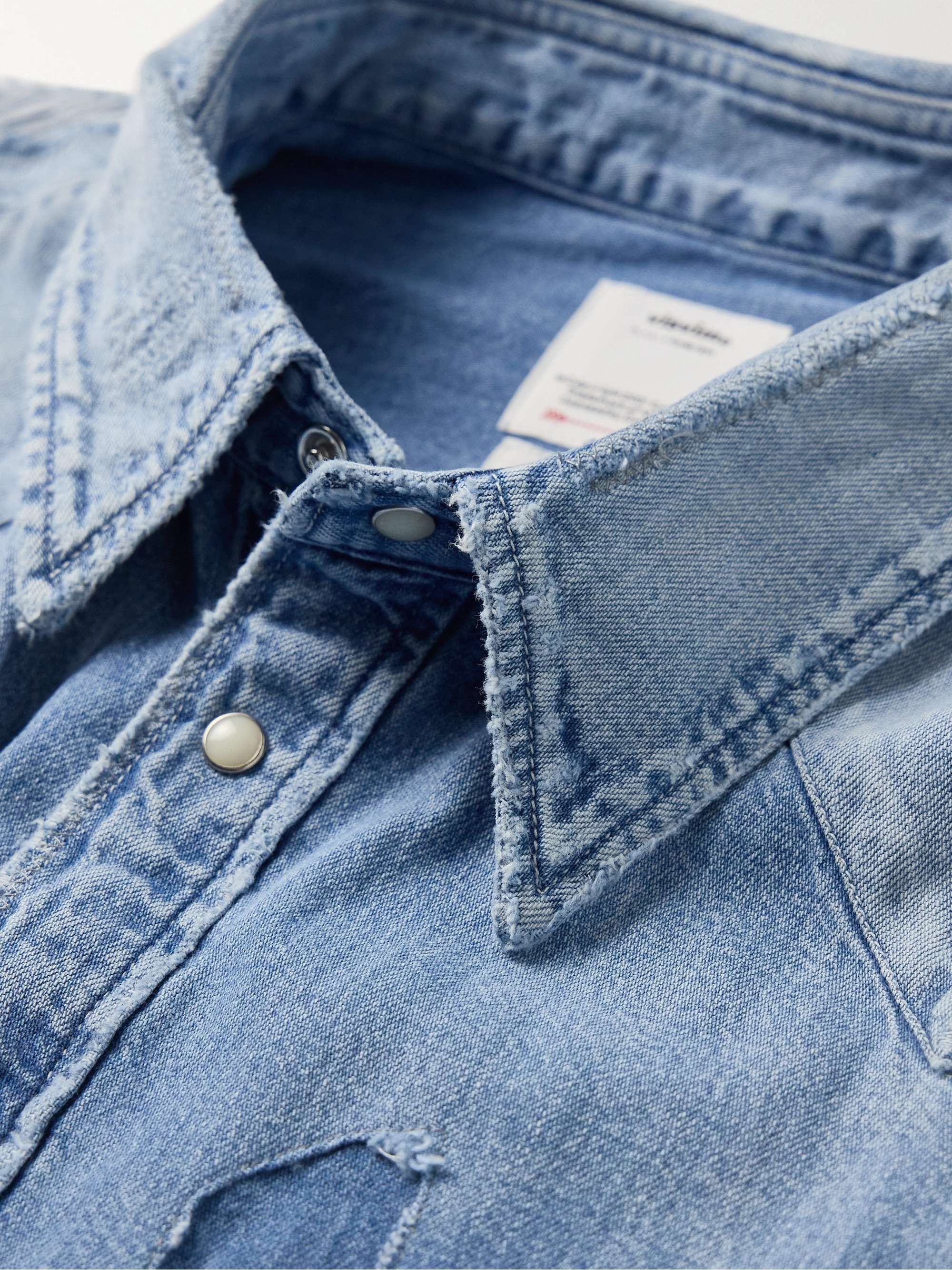 Social Sculpture Distressed Denim Western Shirt view