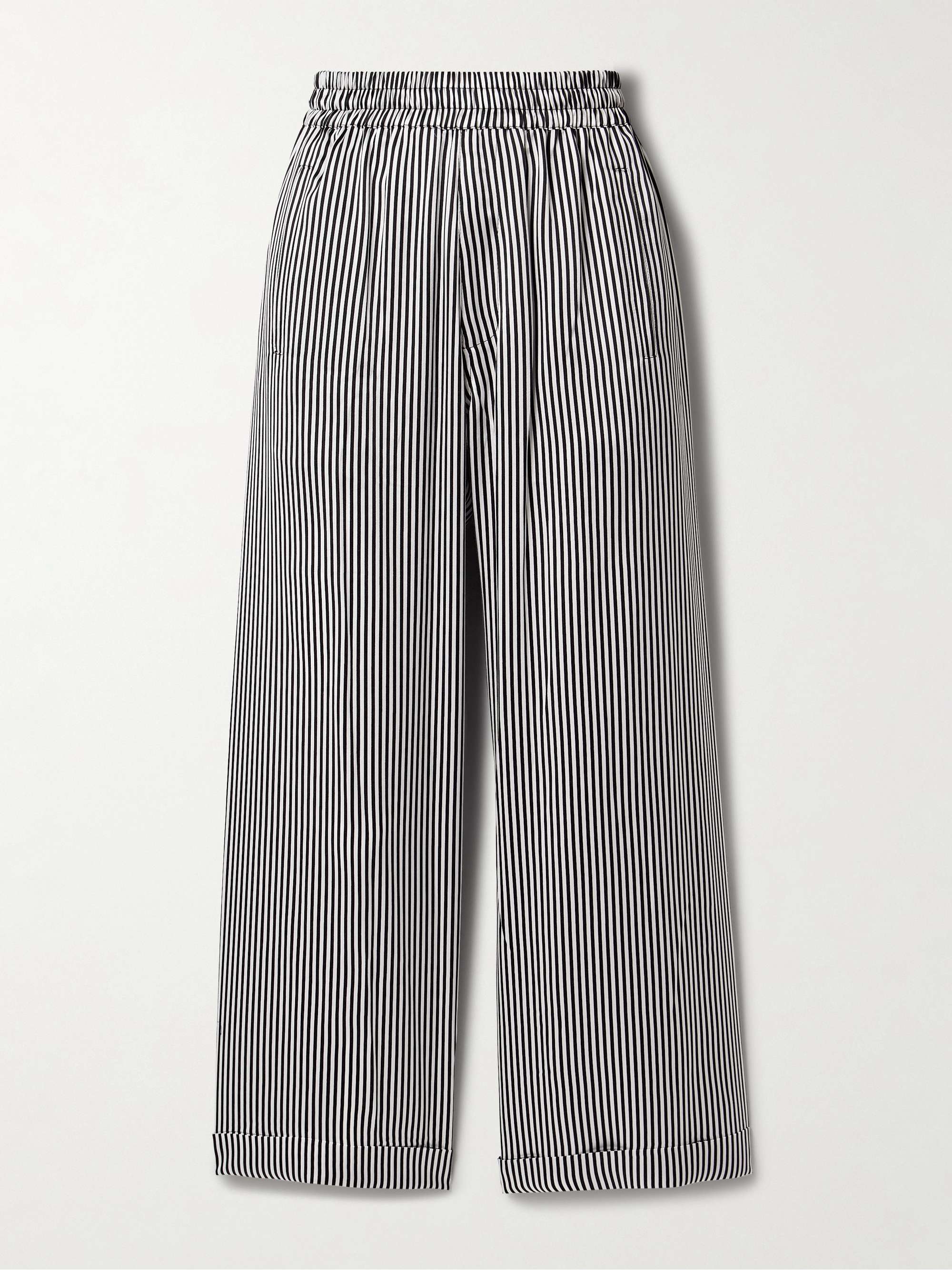 Finance striped silk-satin wide-leg pants view