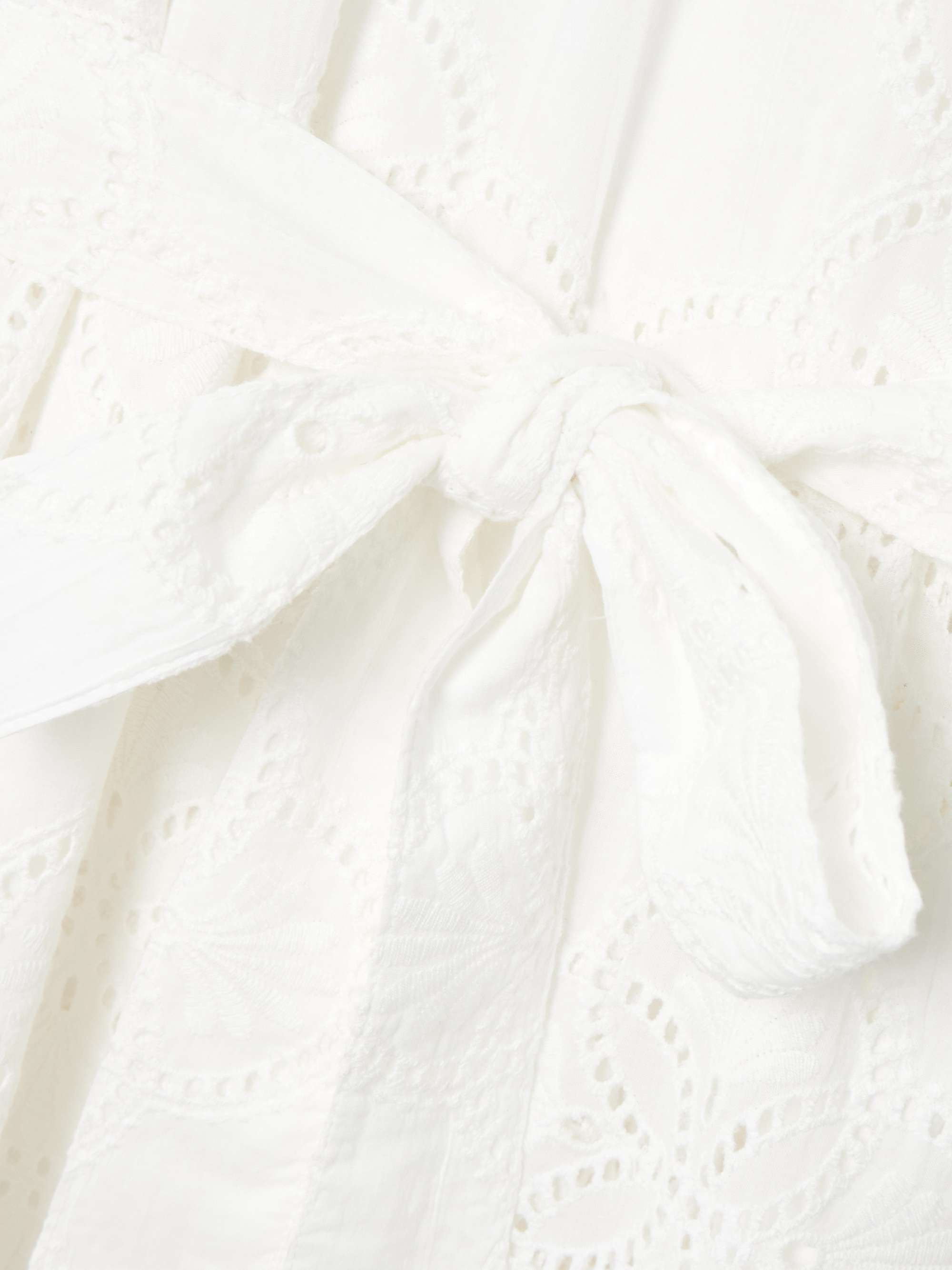 Autumn one-shoulder broderie anglaise cotton midi dress view