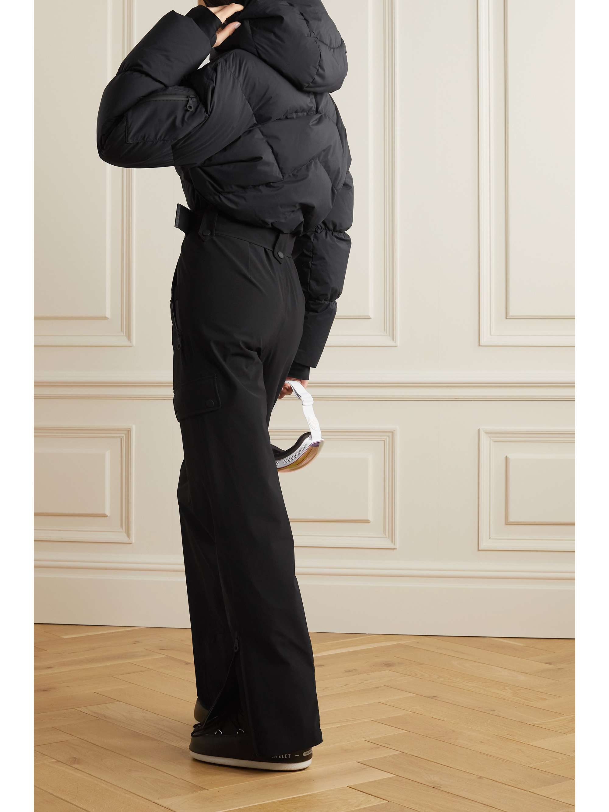 Sommet hooded belted padded ski suit view