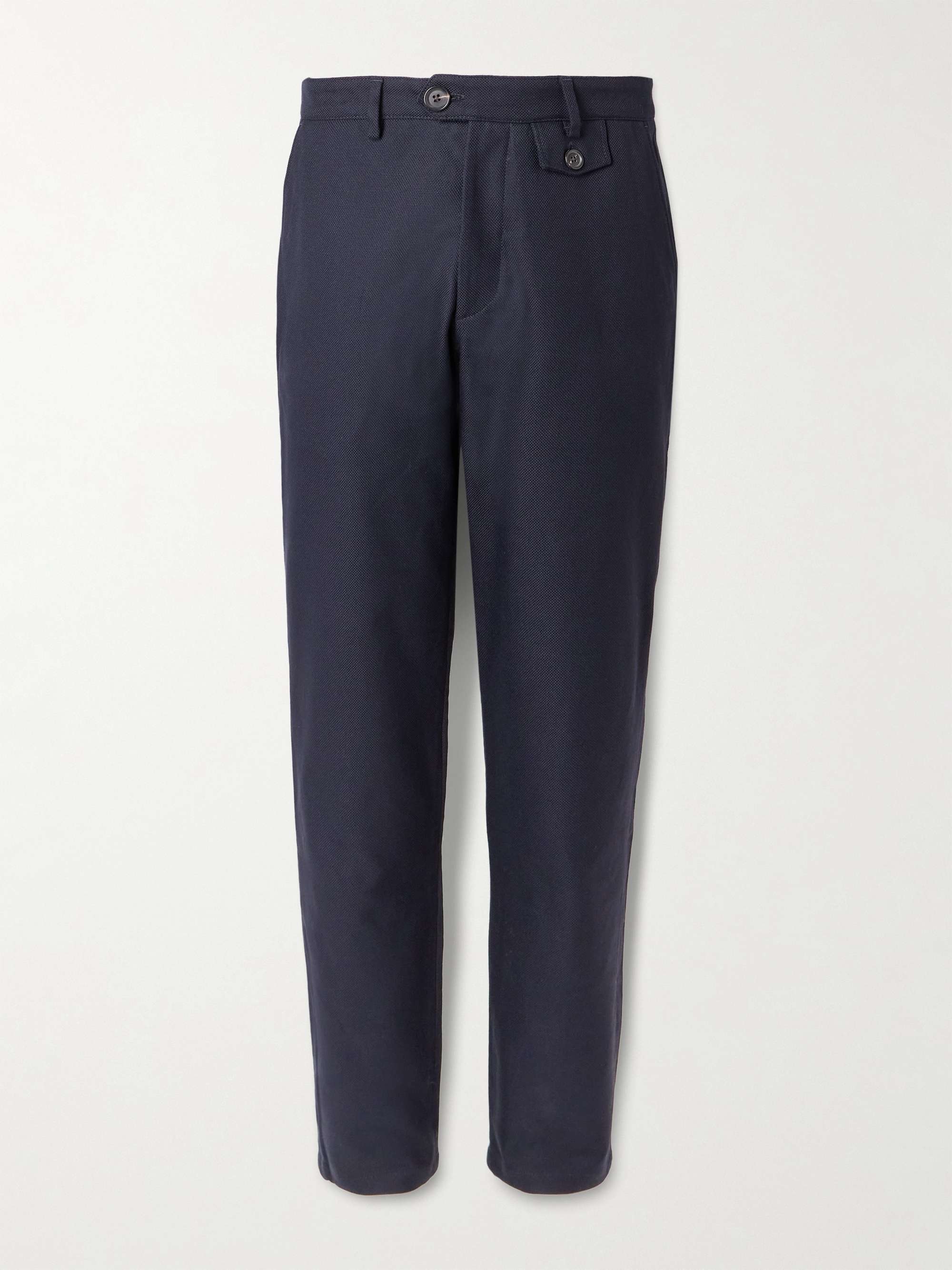 Fishtail Straight-Leg Cotton Suit Trousers view