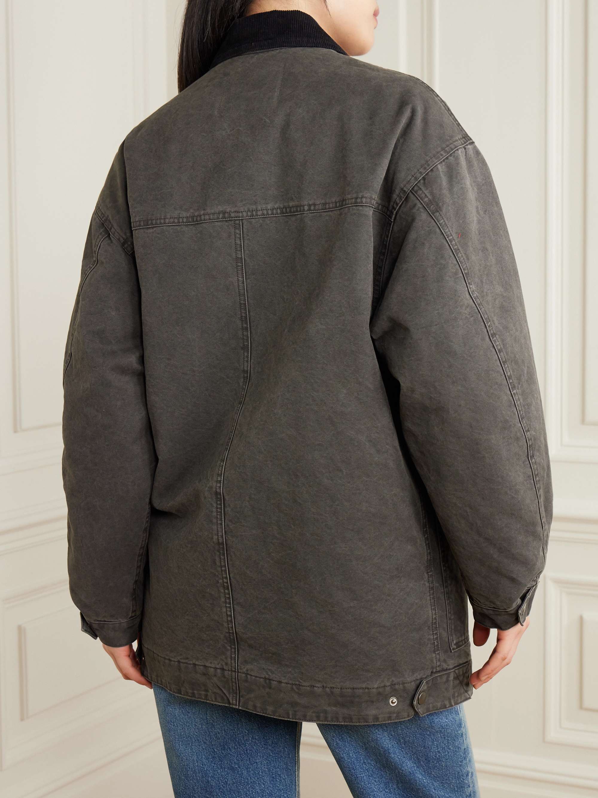 Kimelia corduroy-trimmed cotton-canvas jacket view