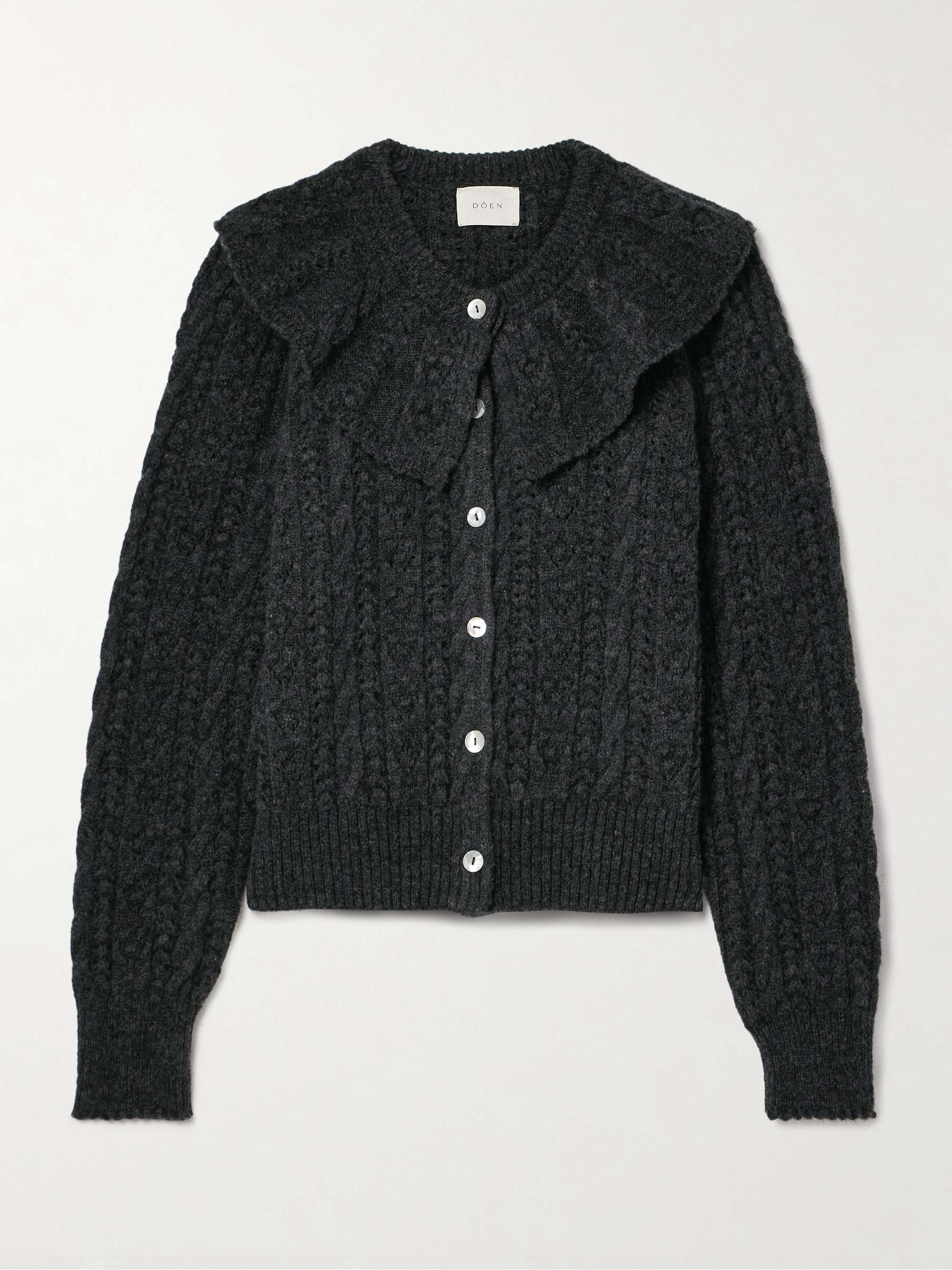 Nerina cable and pointelle-knit alpaca-blend cardigan view