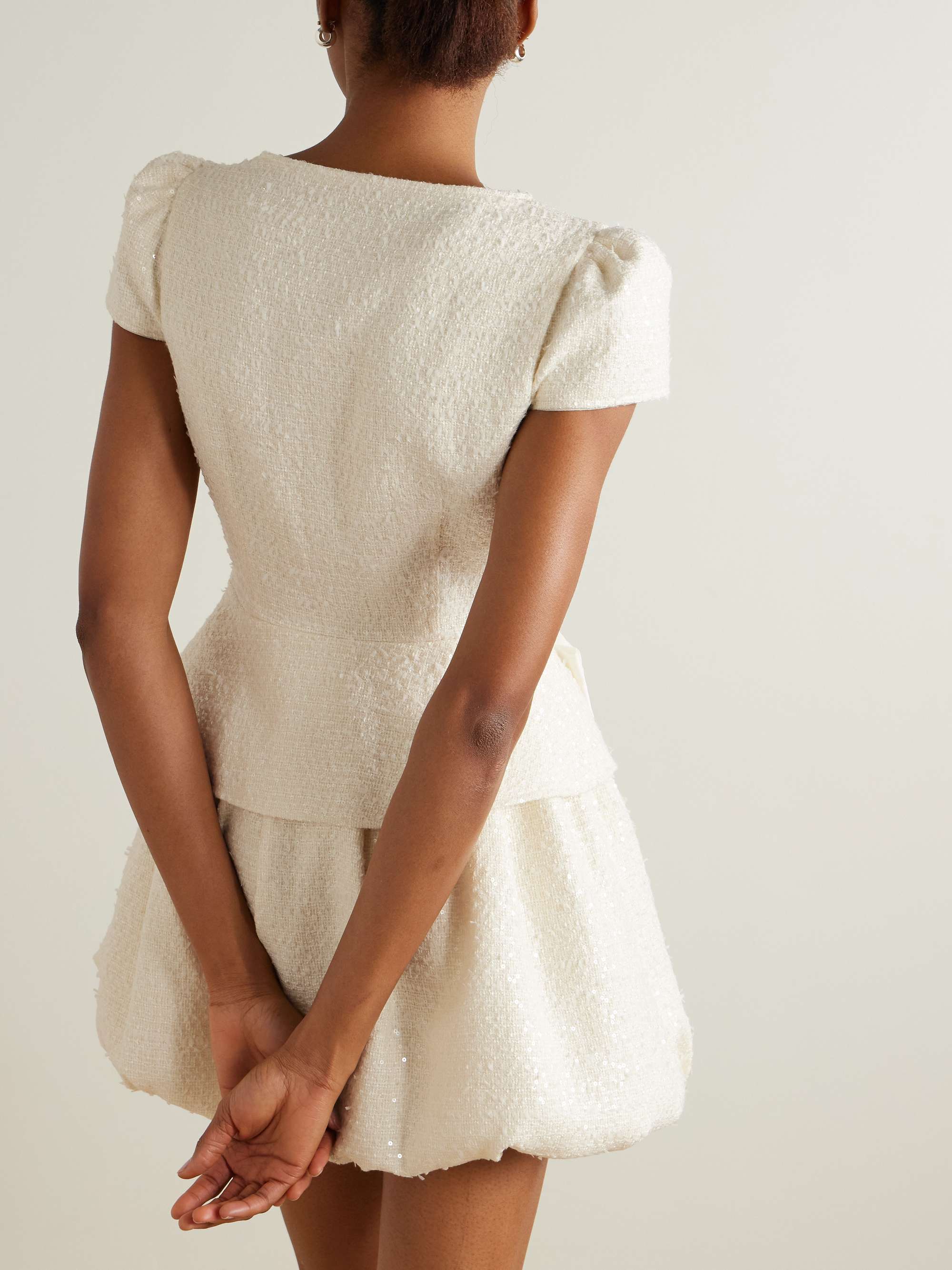 Embellished sequined bouclé mini dress view