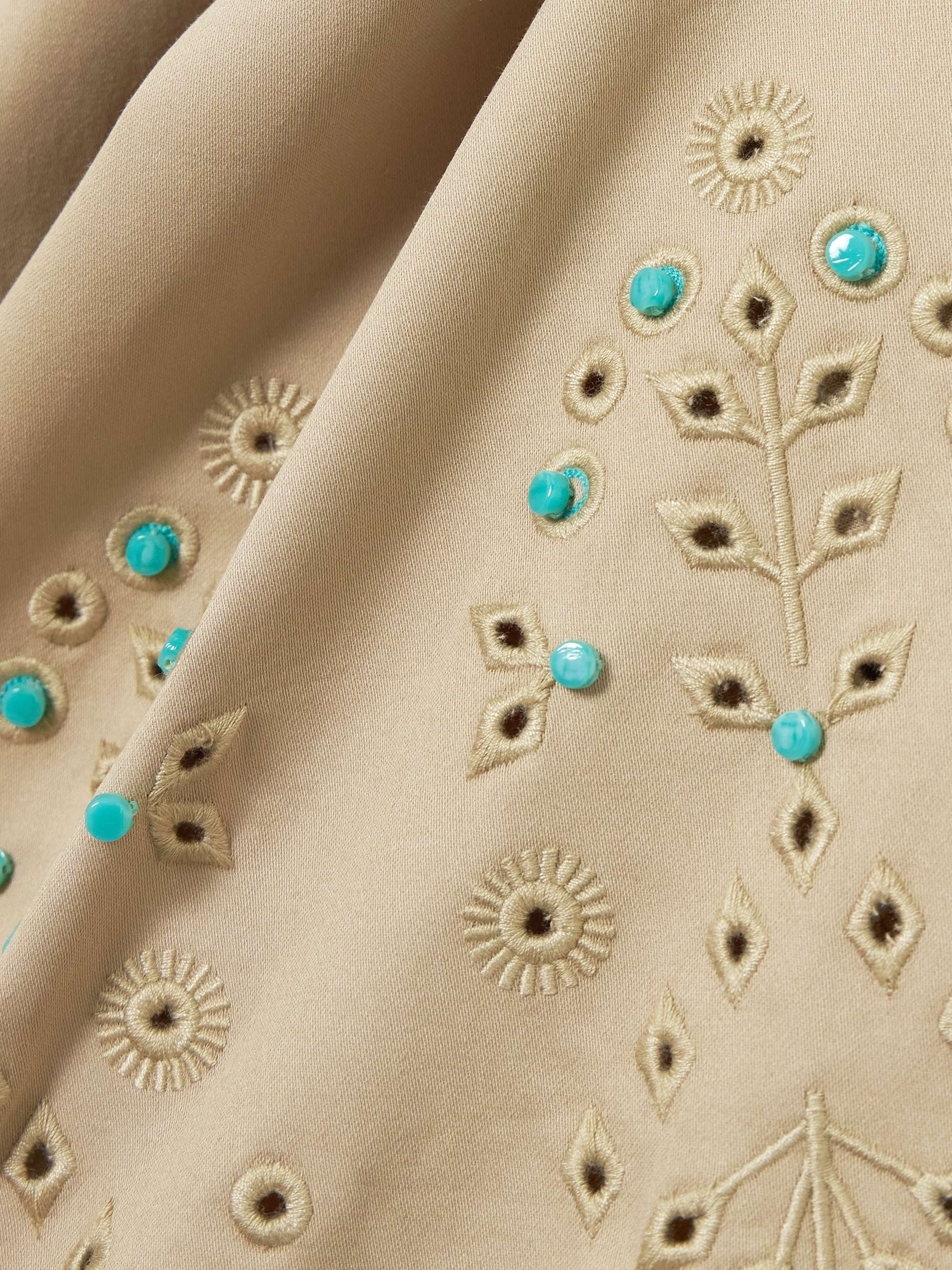 Judi-B bead-embellished scalloped broderie anglaise cotton-blend midi skirt view