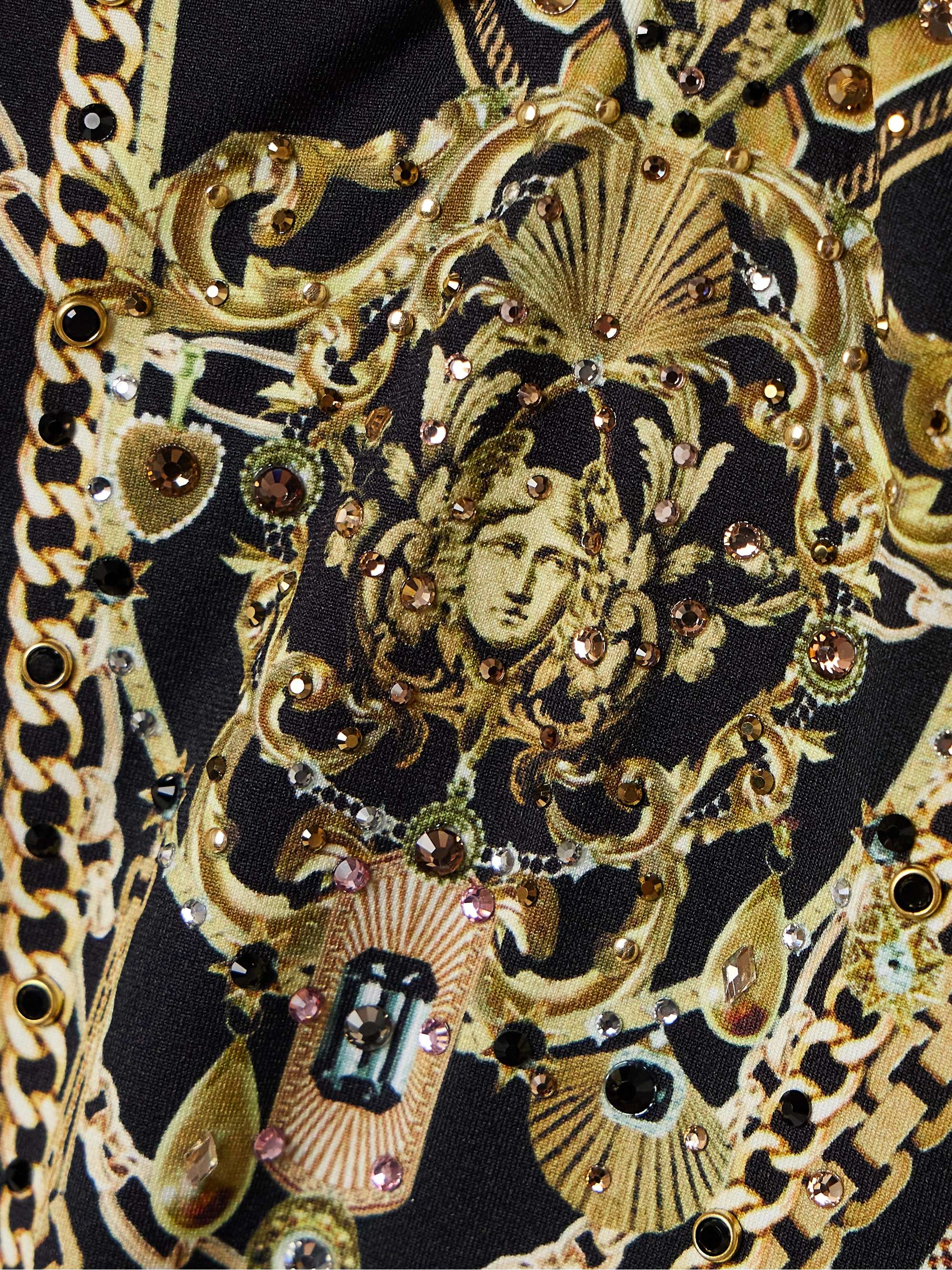 Crystal-embellished printed recycled swimsuit view