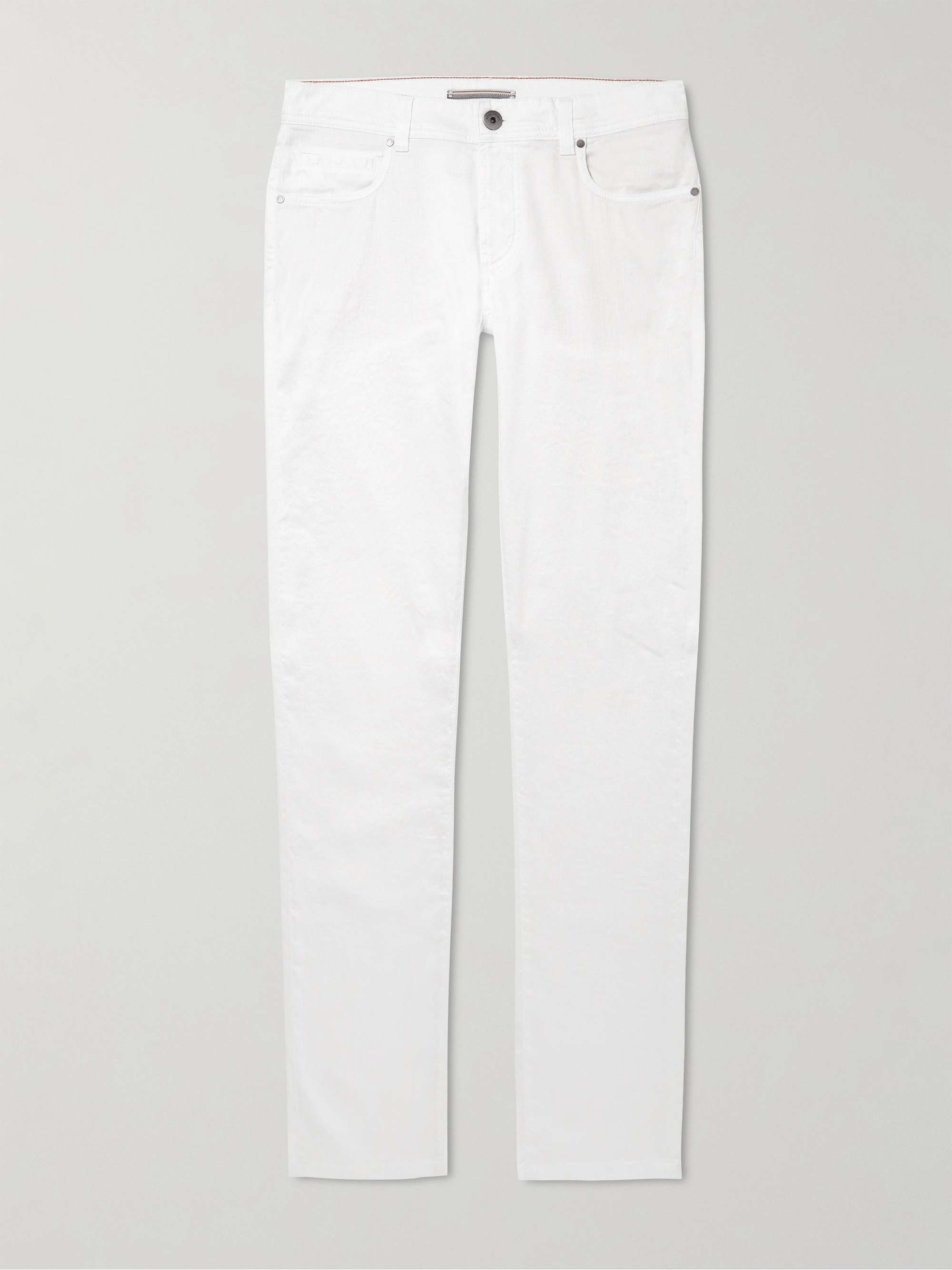 Slim-Fit Linen-Blend Twill Trousers view