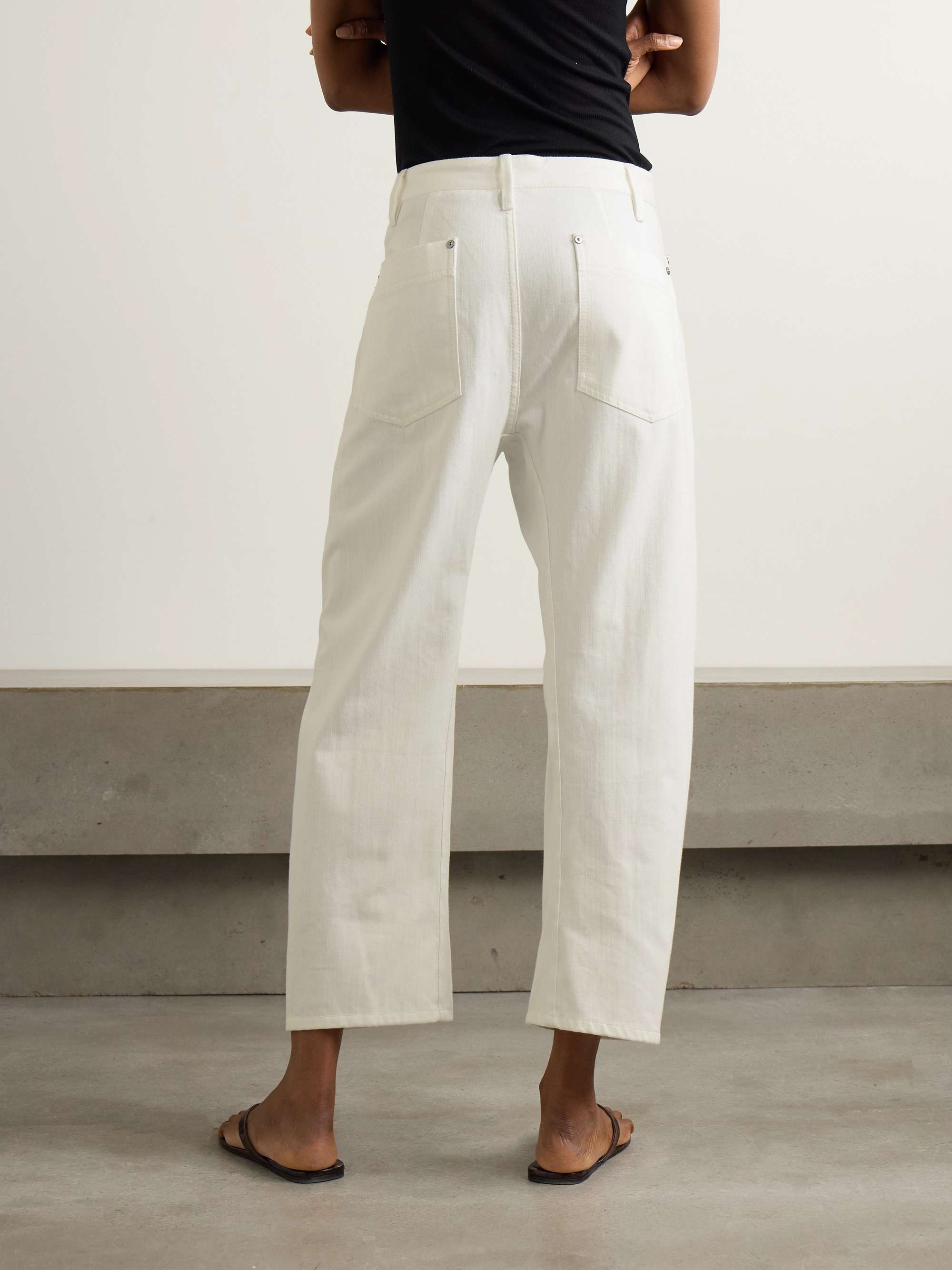 Bow high-rise barrel-leg jeans view