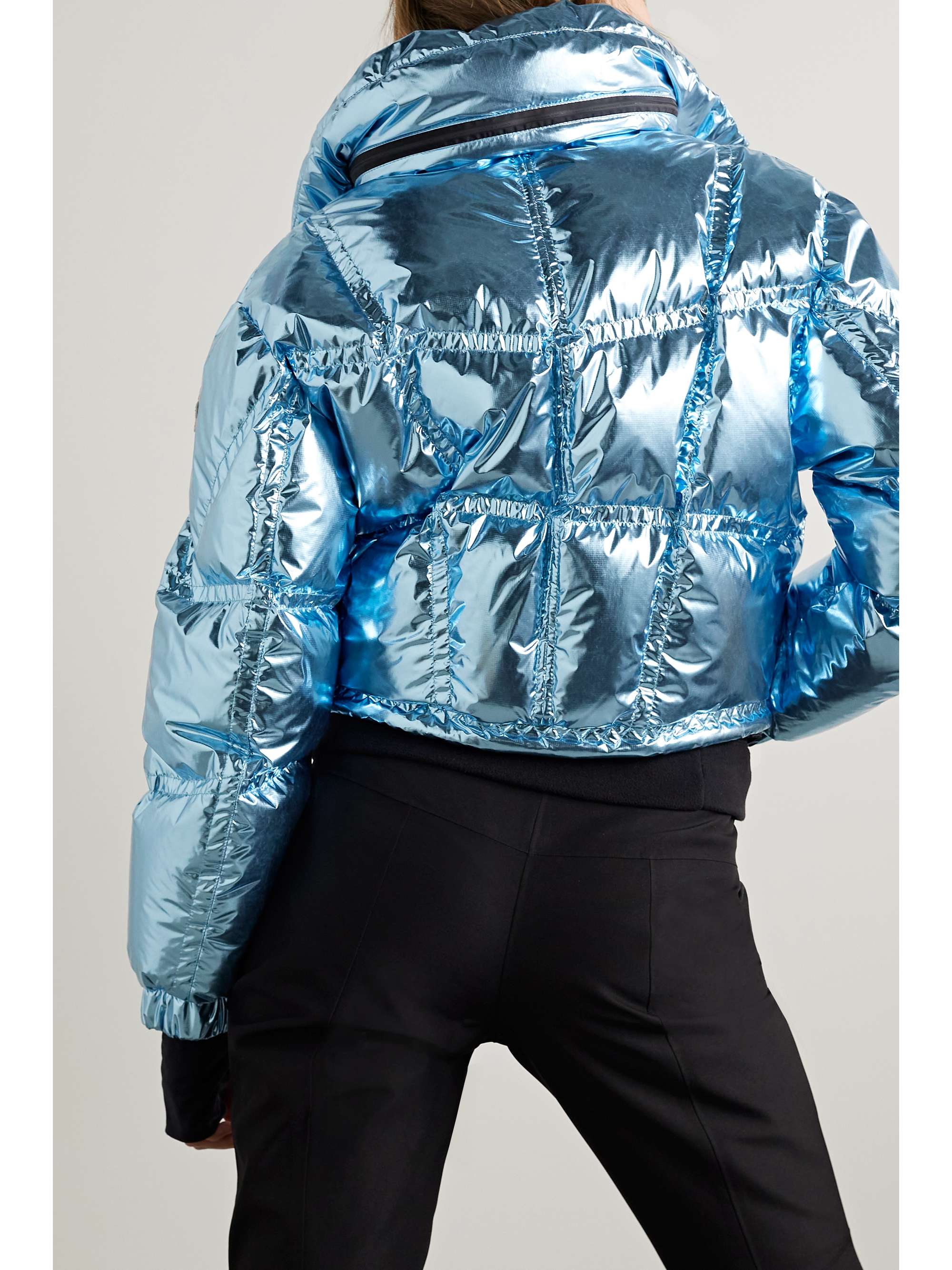 Valsorey cropped quilted padded down metallic ripstop jacket view
