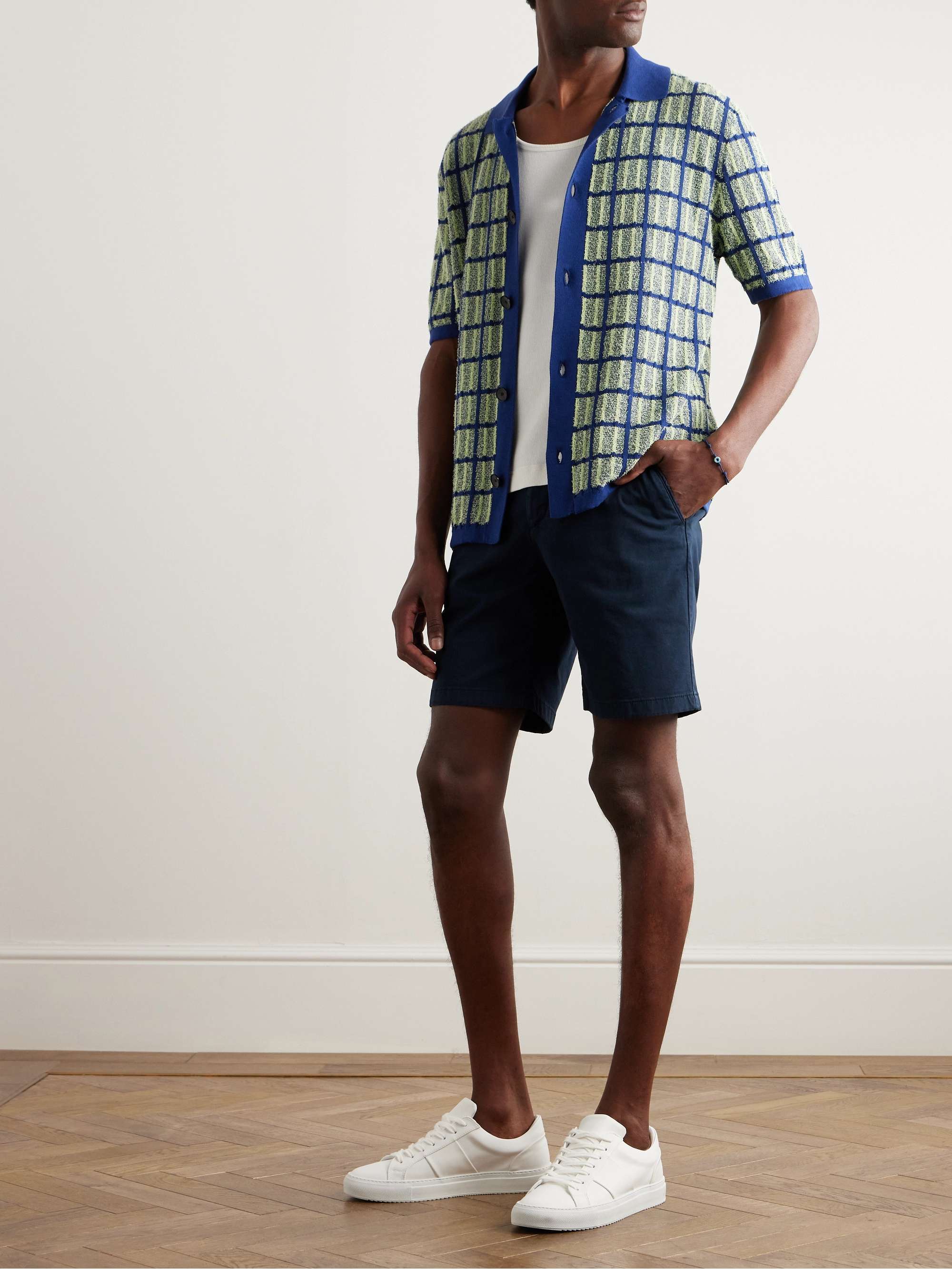 Straight-Leg Organic Cotton-Blend Twill Bermuda Shorts view