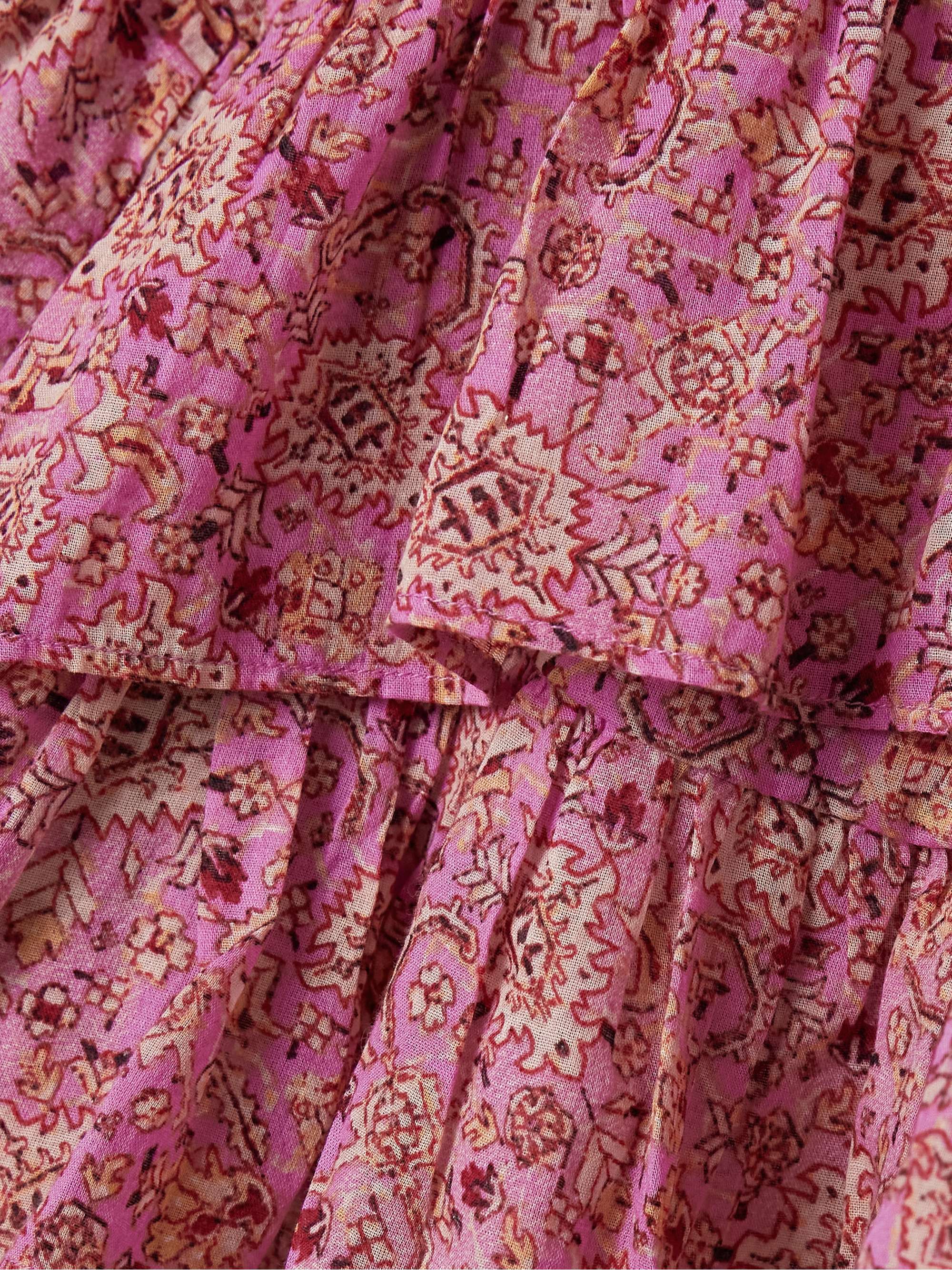 Jocadia tiered ruffled printed cotton-gauze shorts view