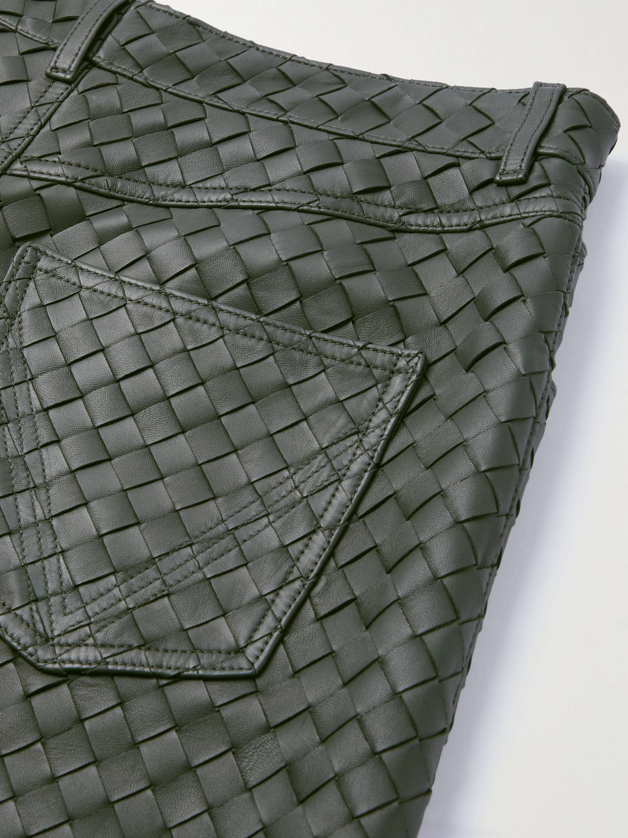 Intrecciato Leather Trousers view