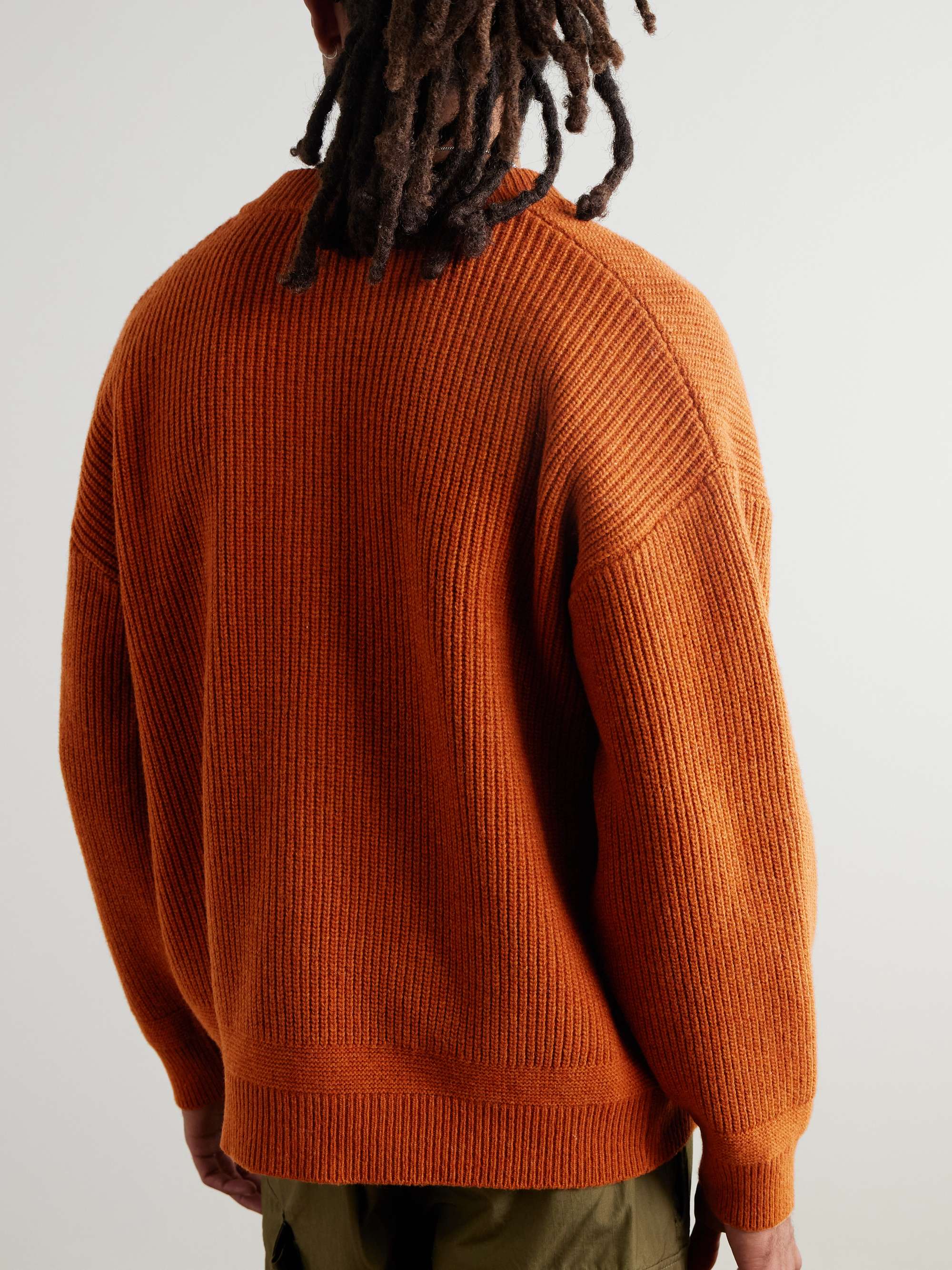 Deck Ribbed Wool-Blend Zip-Up Cardigan view