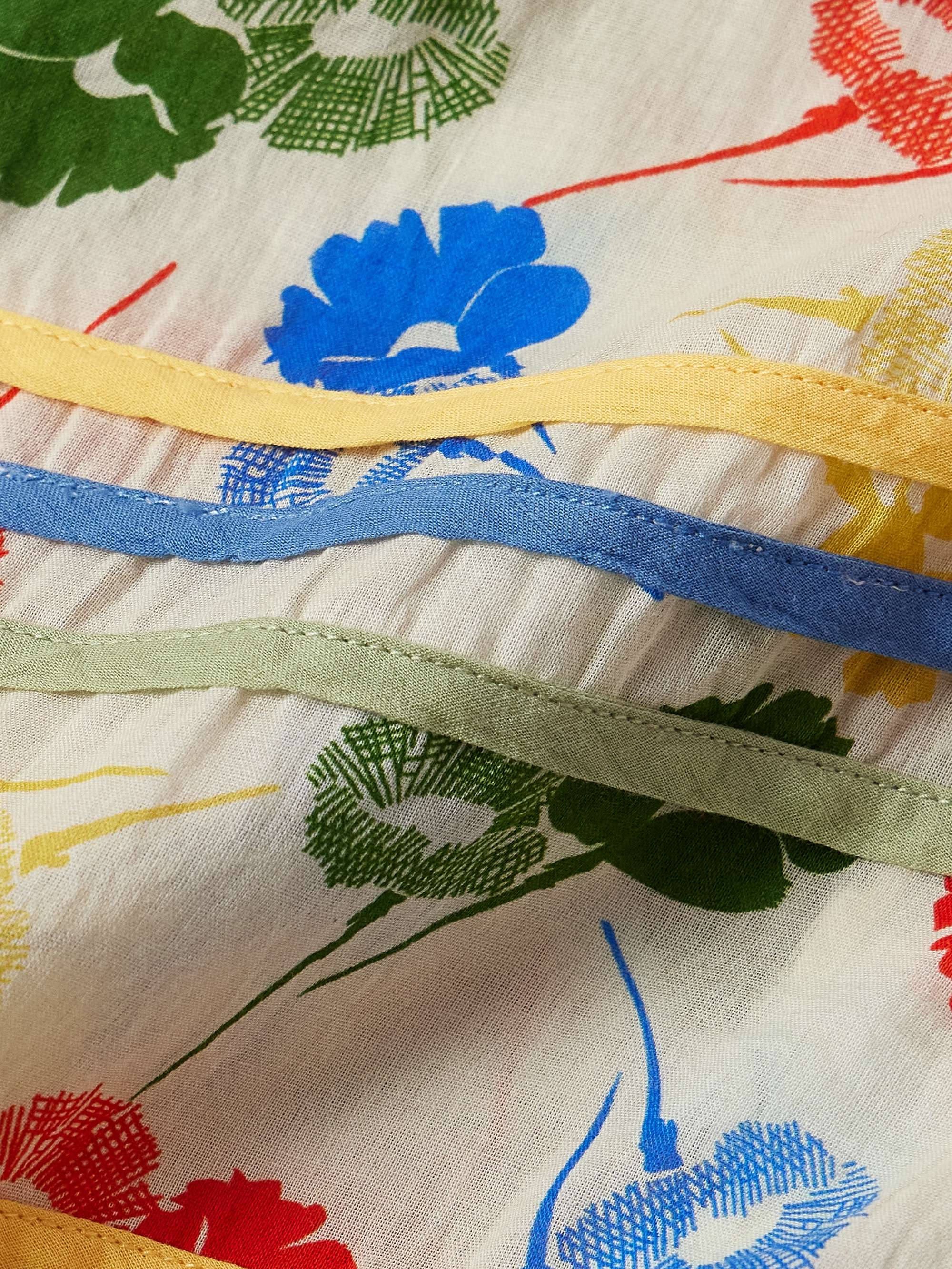 Flower Stamp Camp-Collar Appliquéd Printed Cotton-Gauze Shirt view