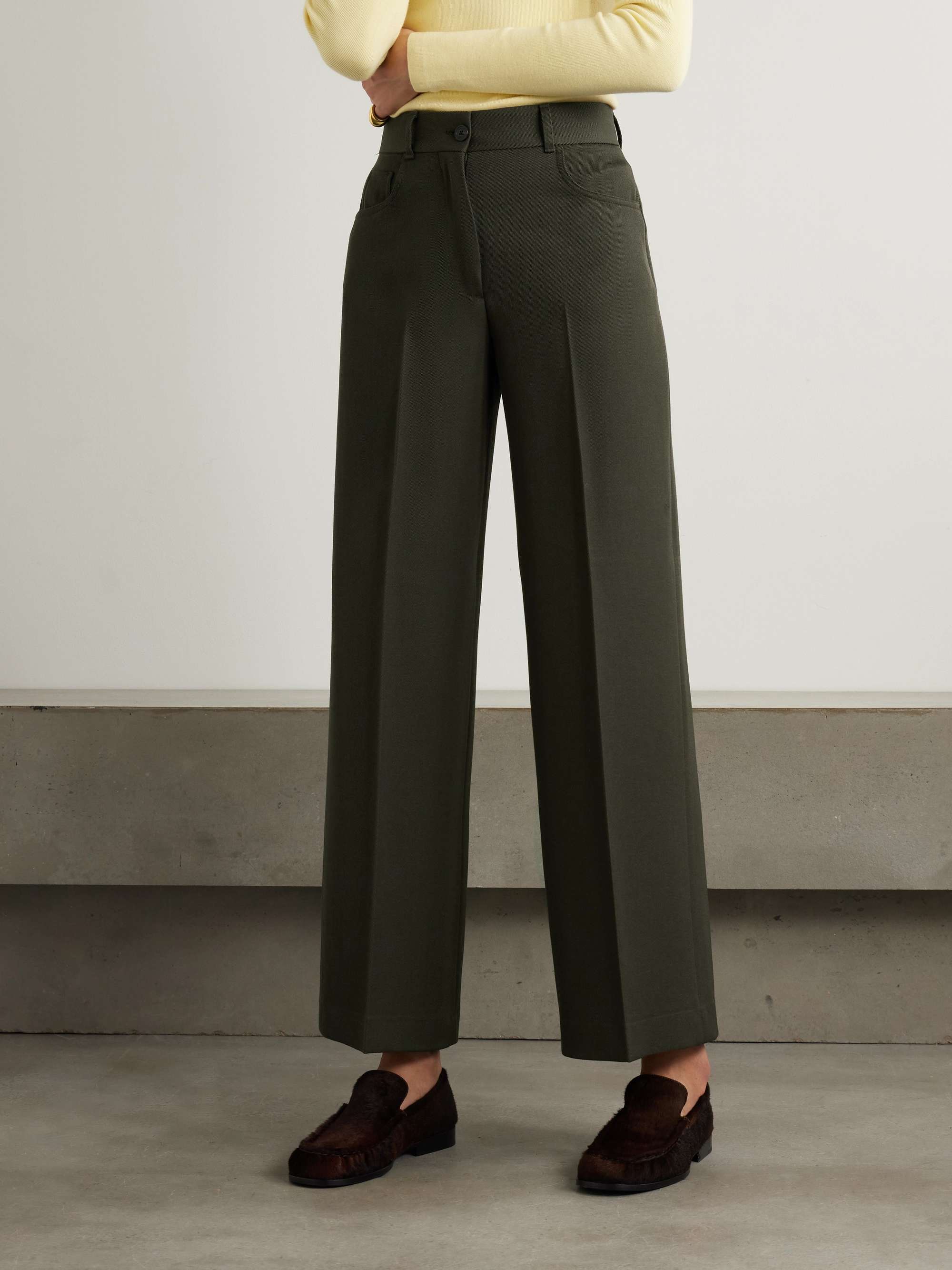 Seymour pleated wool-twill wide-leg pants view