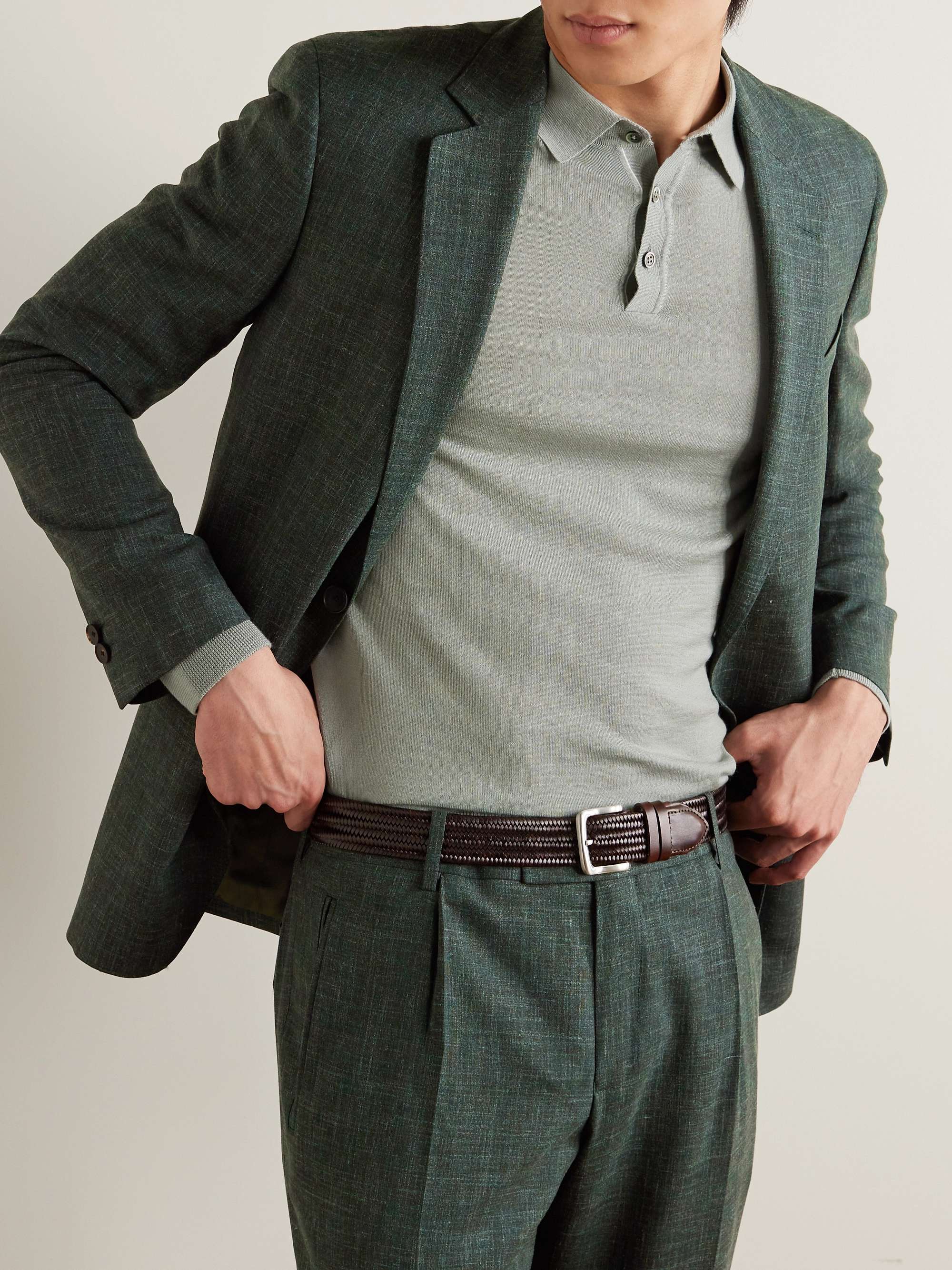 Virgin Wool, Silk and Linen-Blend Suit Jacket view