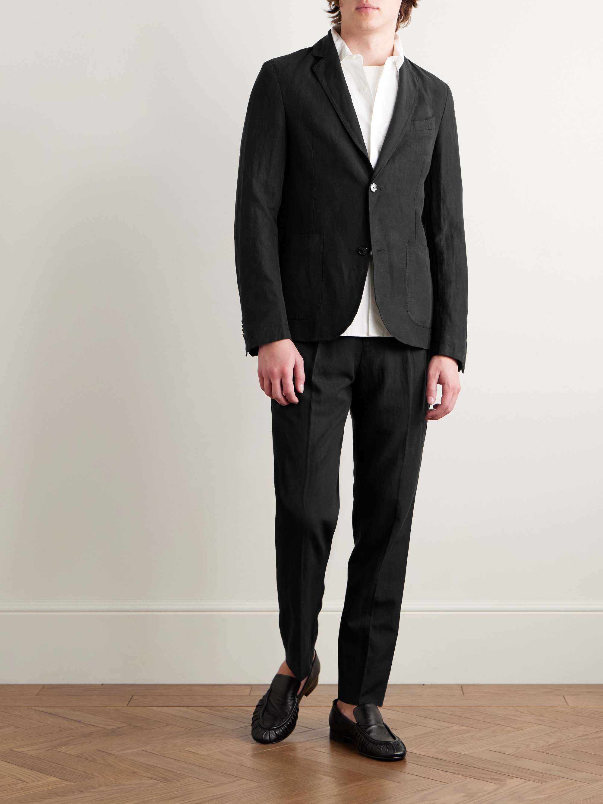 Nehemiah Garment-Dyed Lyocell, Linen and Cotton-Blend Twill Suit Jacket view