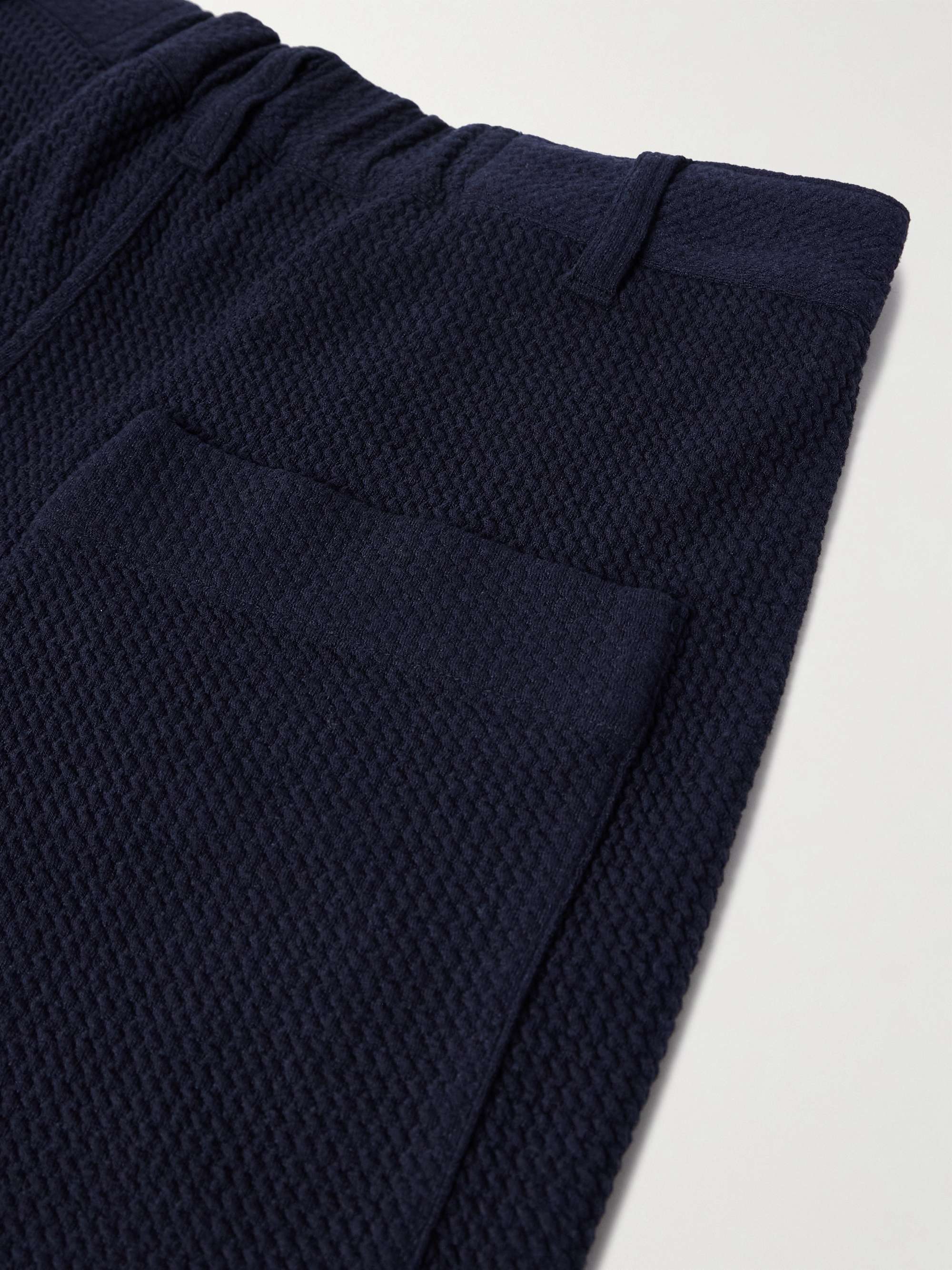 Easy Tapered Pleated Textured-Woven Trousers view